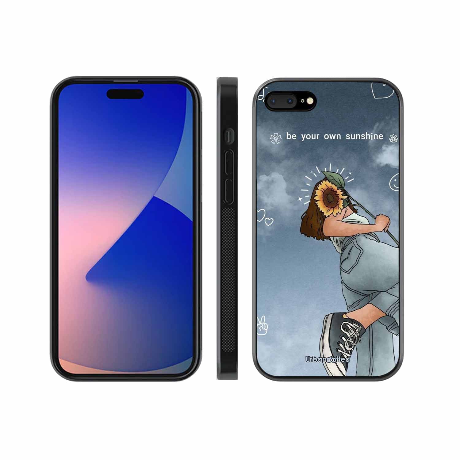 Girl with Sunflower Crown Glass Case For iPhone 7 Plus