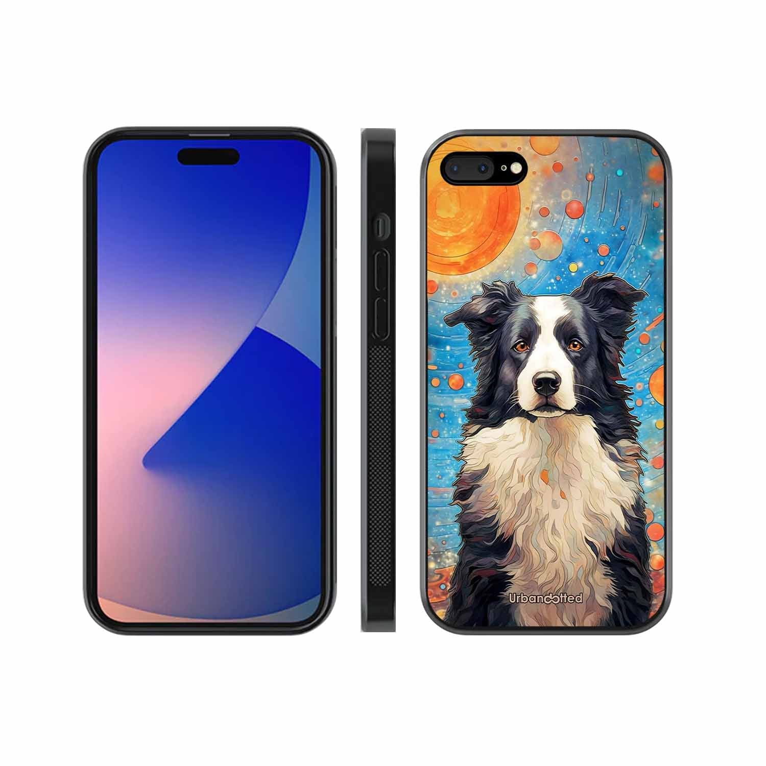 Artistic Dog Illustration Glass Case For iPhone 7 Plus