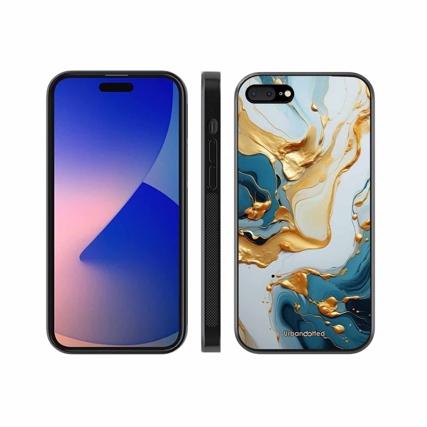 Luxurious Marble Effect Glass Case For iPhone 7 Plus