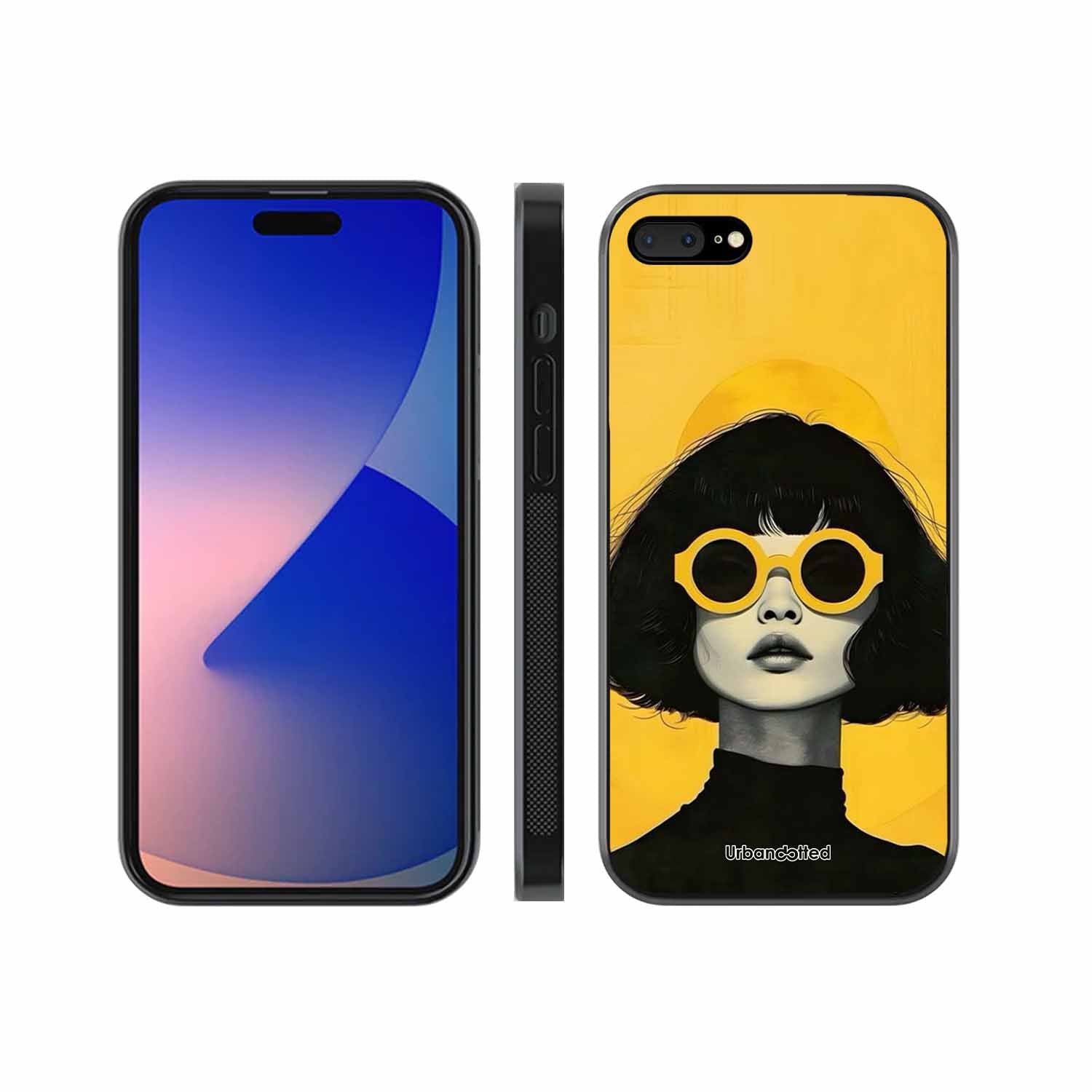 Retro Sunglasses Portrait Glass Case For iPhone 7 Plus