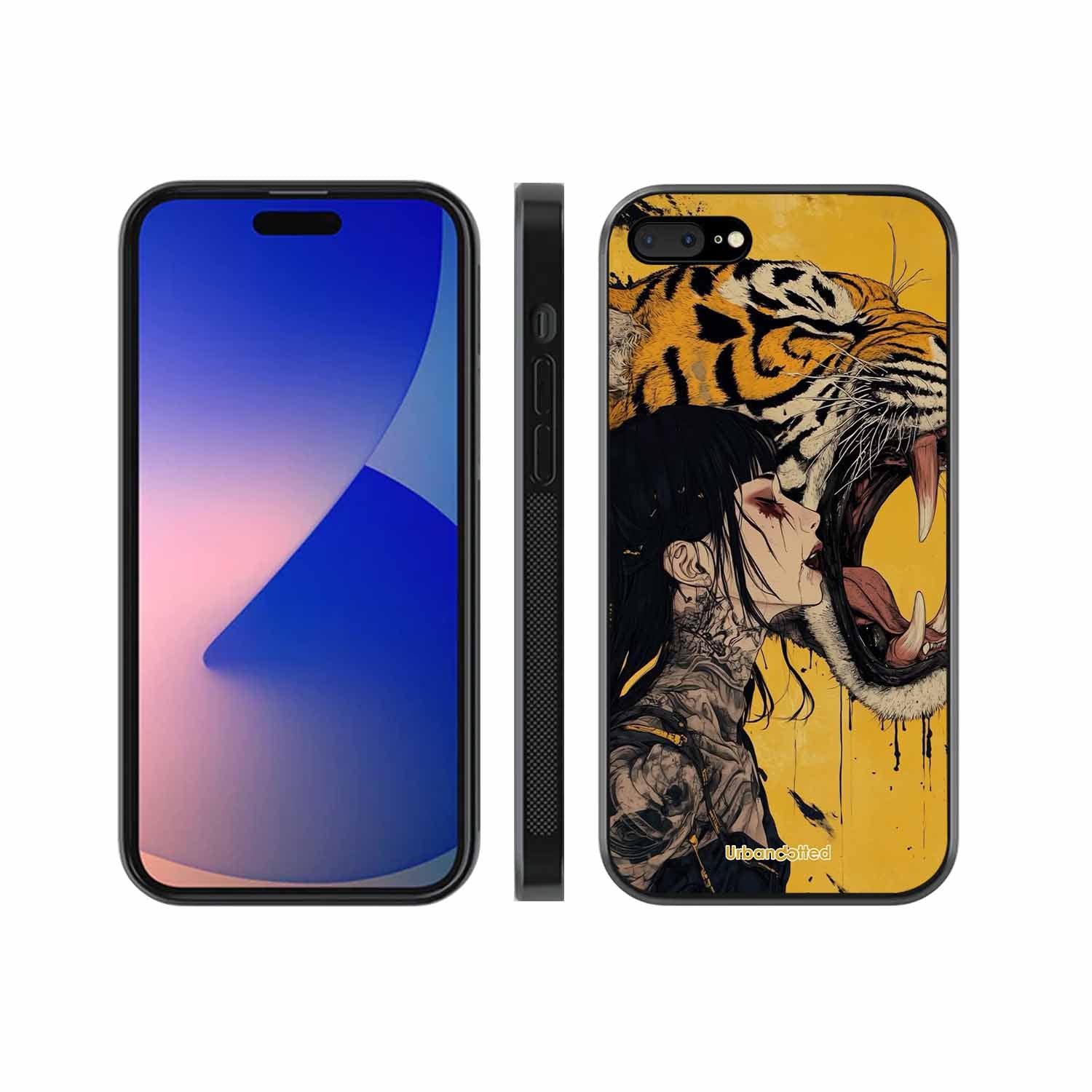 Tattooed Girl with Tiger Glass Case For iPhone 7 Plus