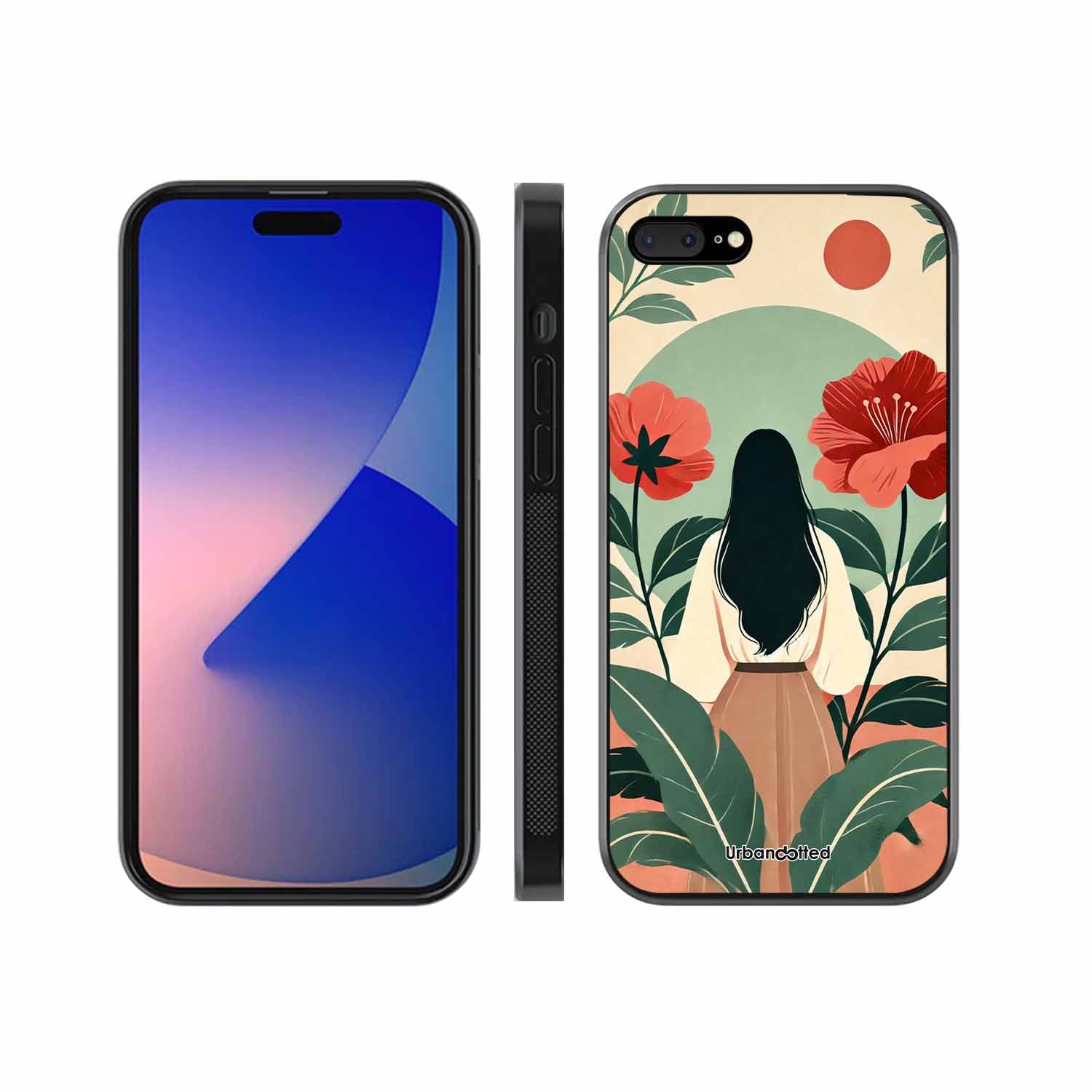 Woman in Floral Garden Glass Case For iPhone 7 Plus
