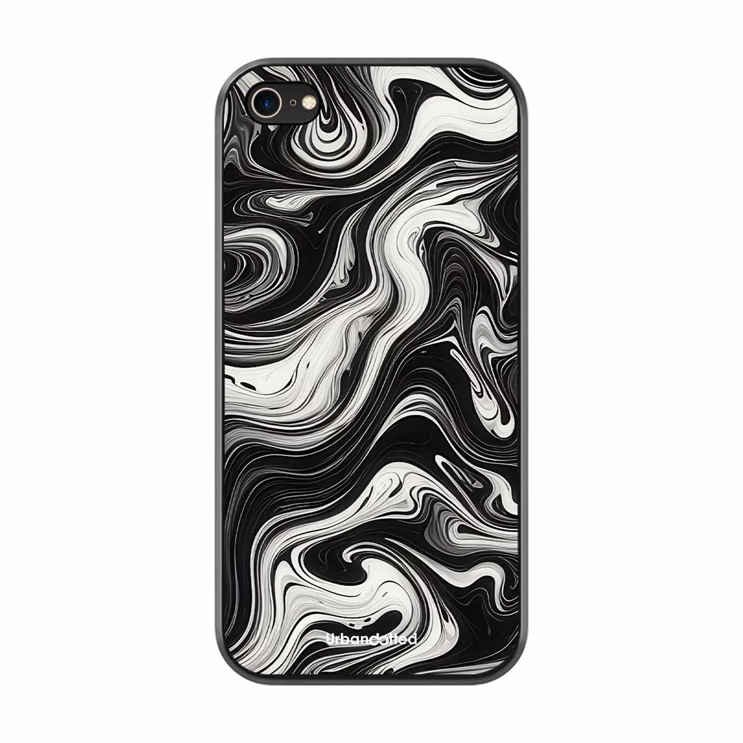 Monochrome Marble Glass Case For iPhone 7