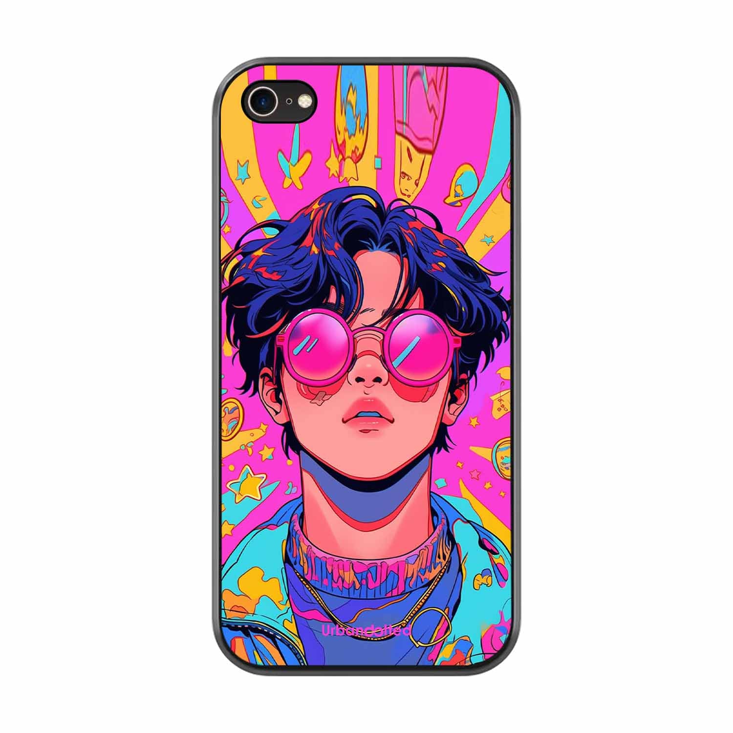 Neon Vibes Portrait Glass Case For iPhone 7
