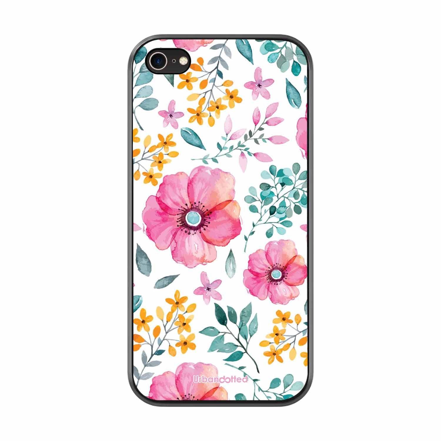 True Blue Wildflower Glass Case For iPhone 7