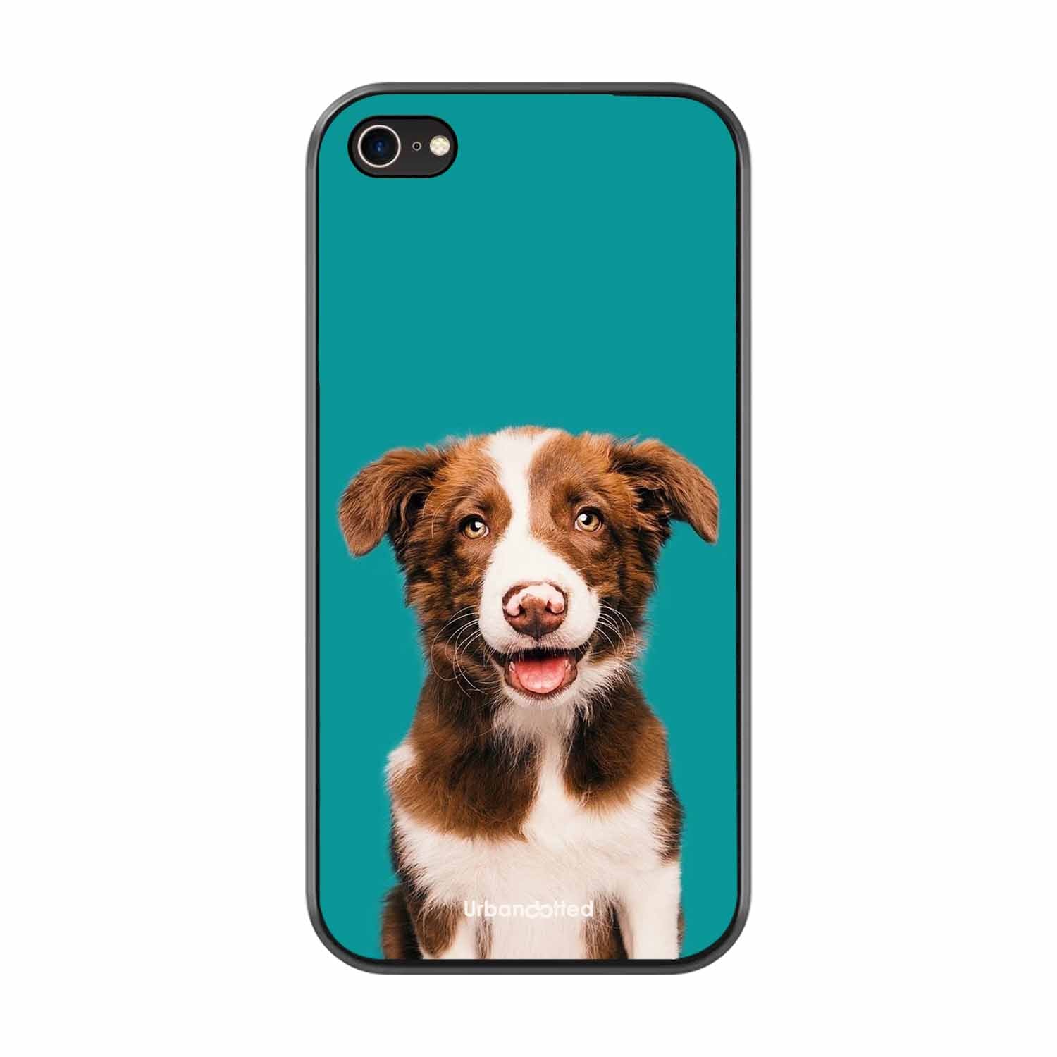 Smiling Dog Portrait Glass Case For iPhone 7