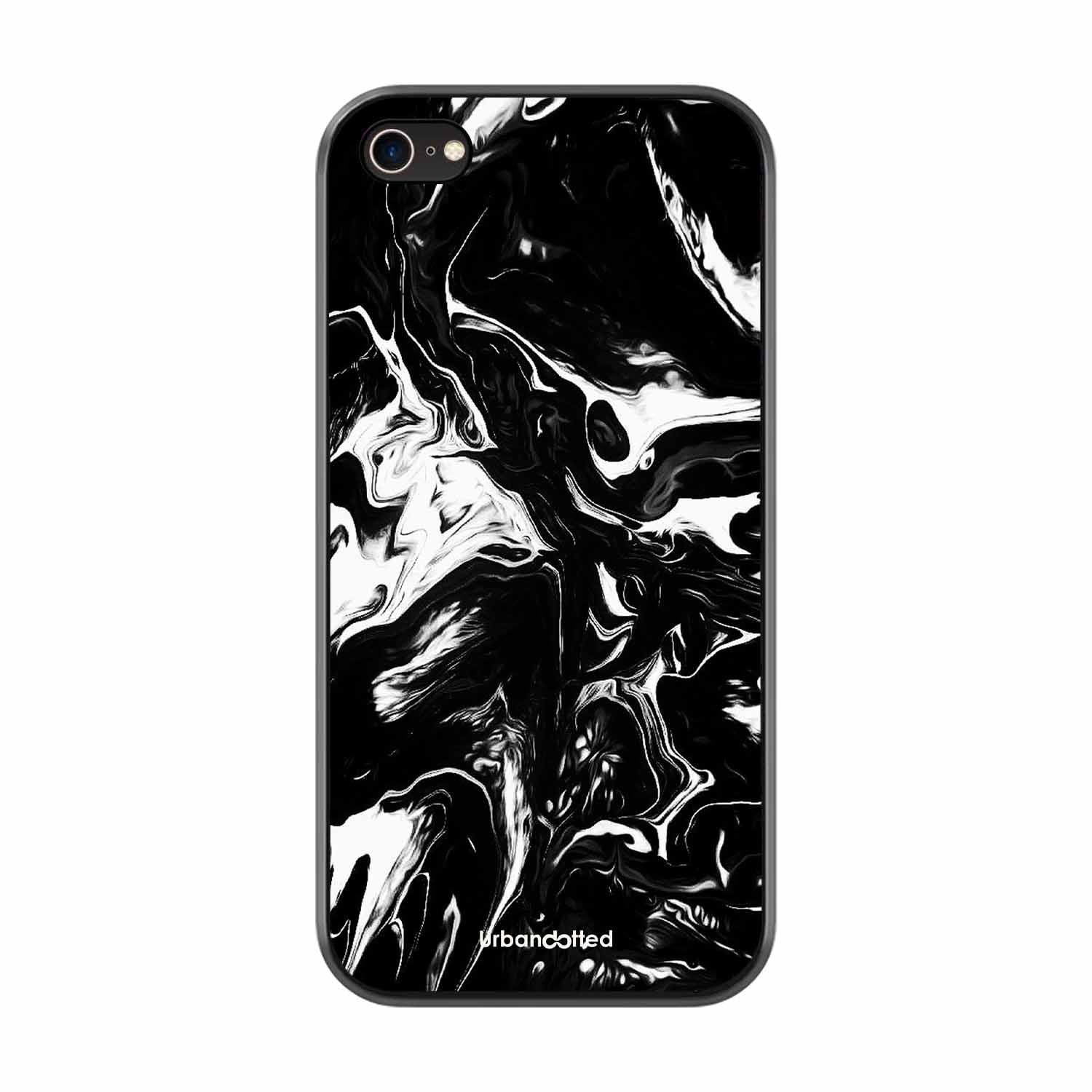 Dark Marble Texture Glass Case For iPhone 7