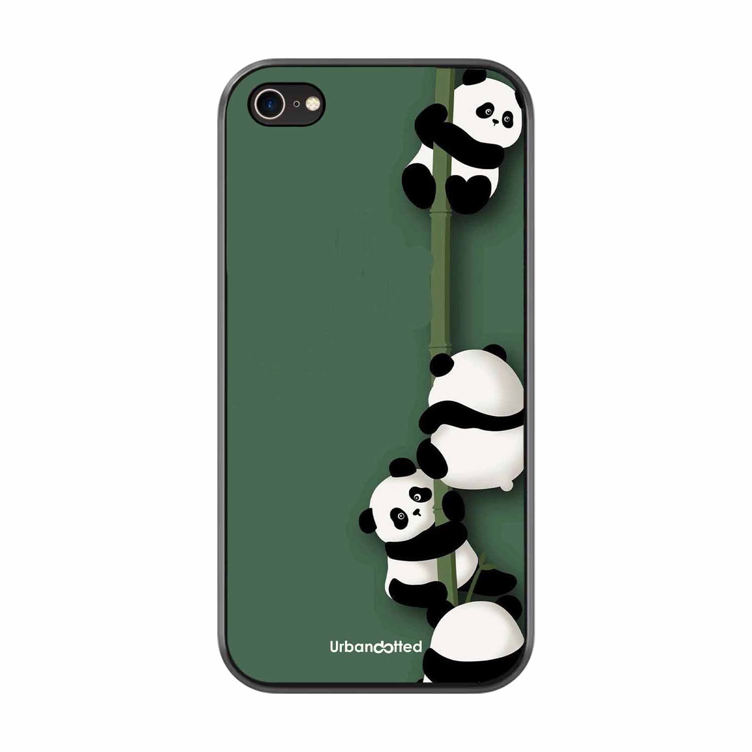 Climbing Pandas Glass Case For iPhone 7