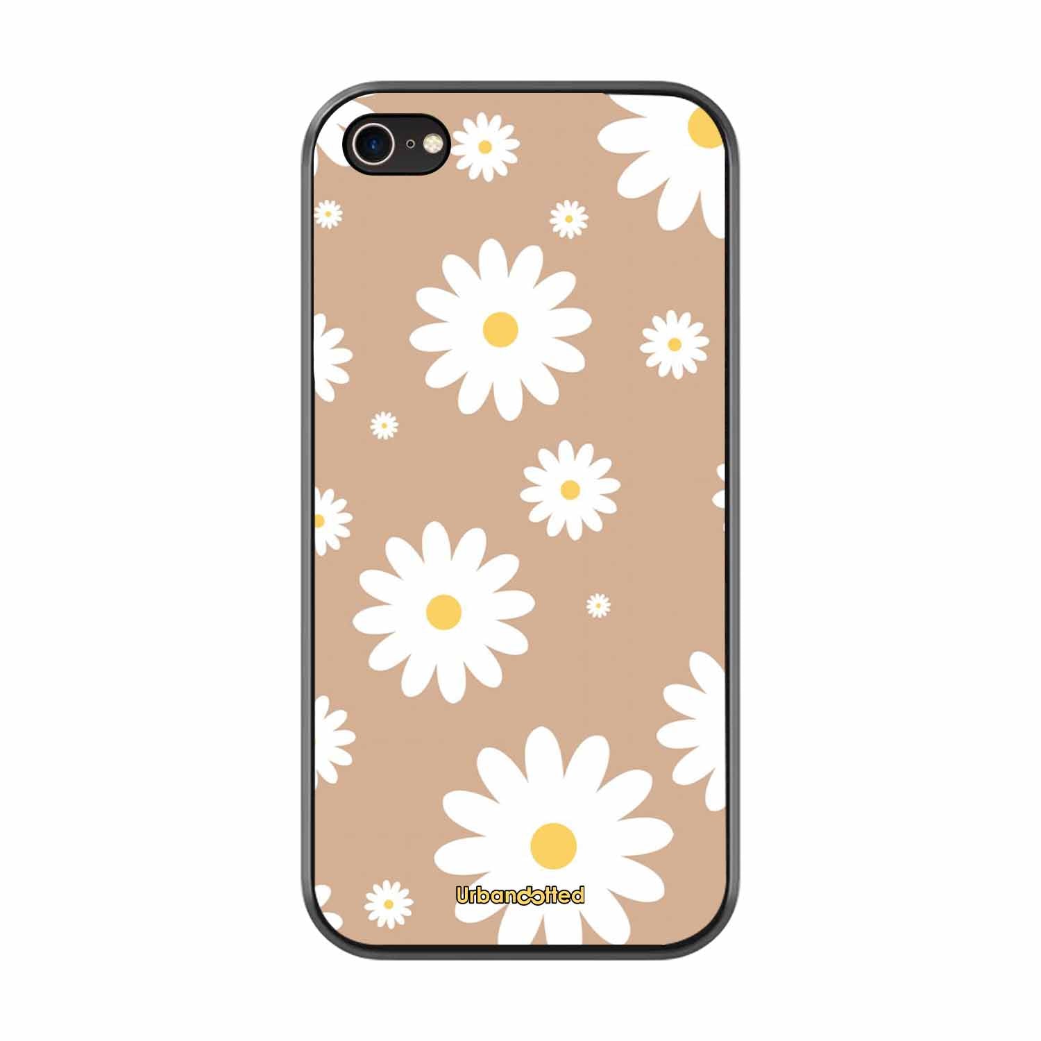 Tan Daisy Field Glass Case For iPhone 7