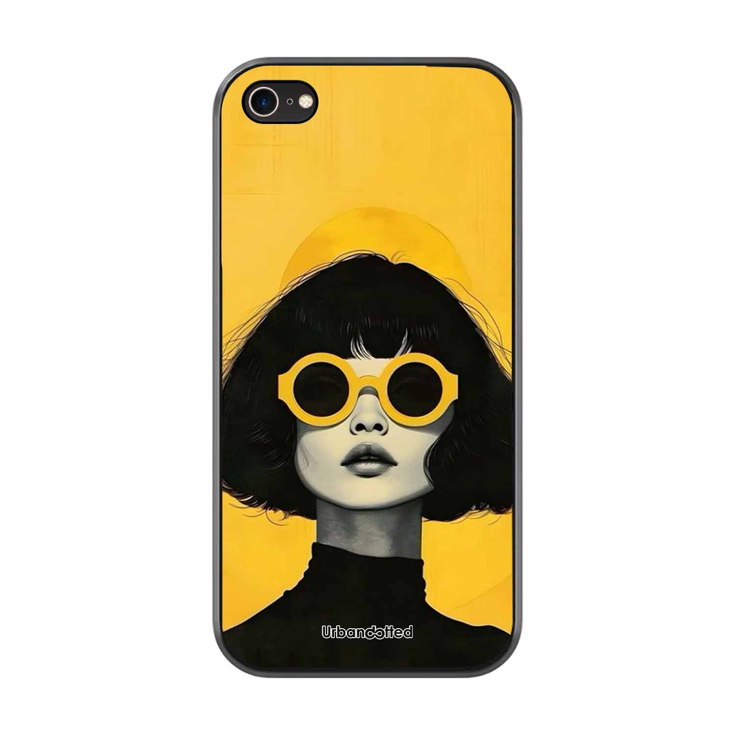 Retro Sunglasses Portrait Glass Case For iPhone 7