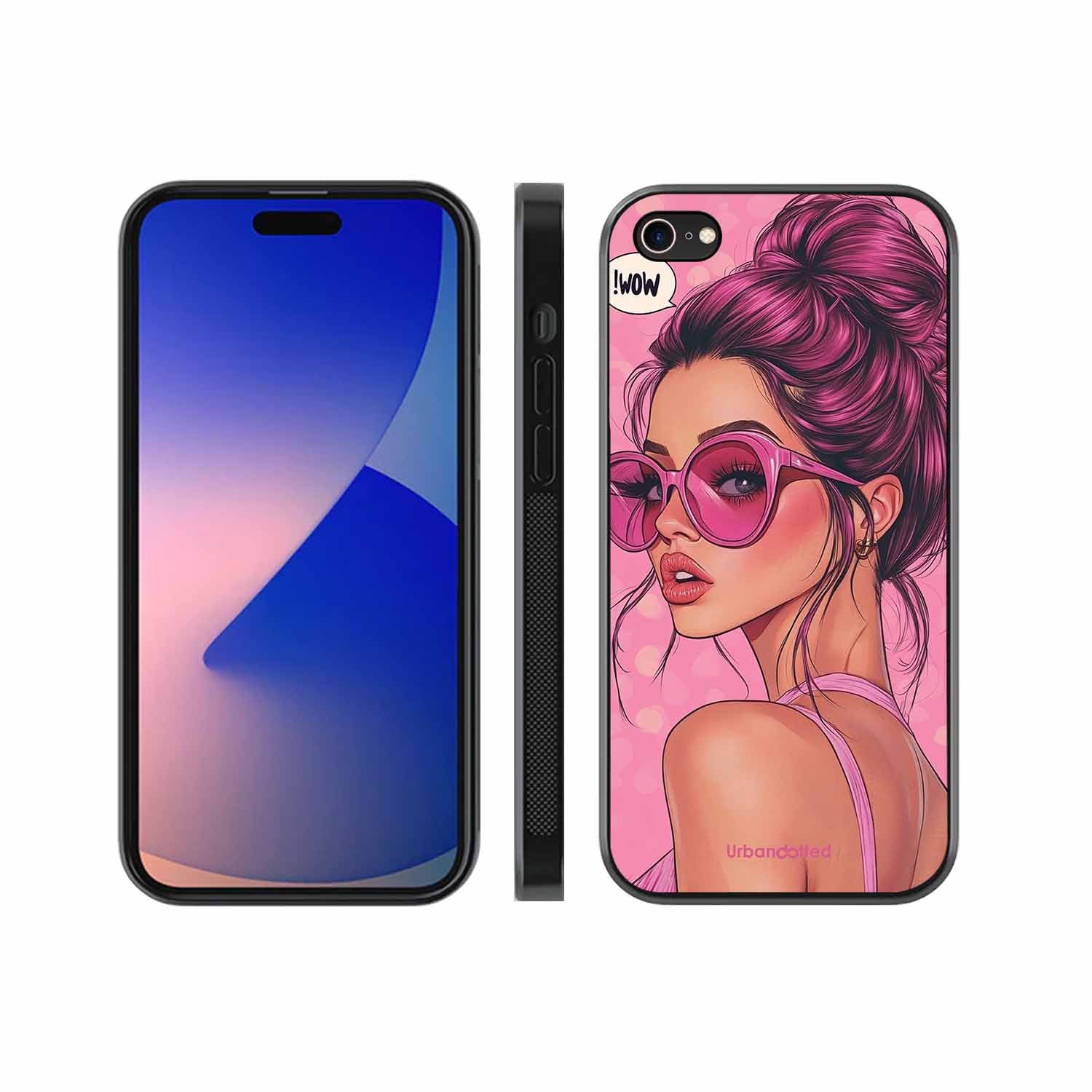 Retro Sunglasses Girl Glass Case For iPhone 7
