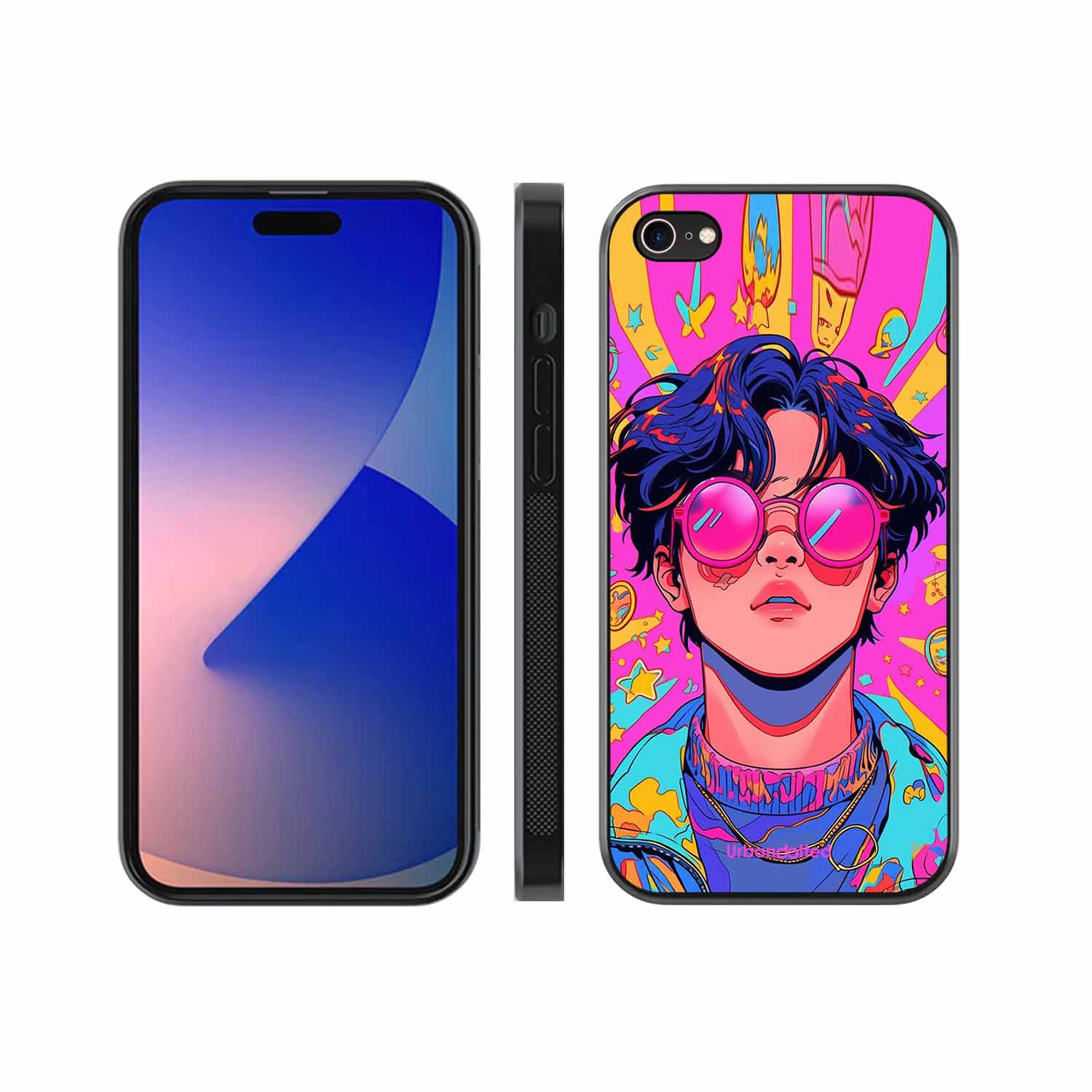 Neon Vibes Portrait Glass Case For iPhone 7