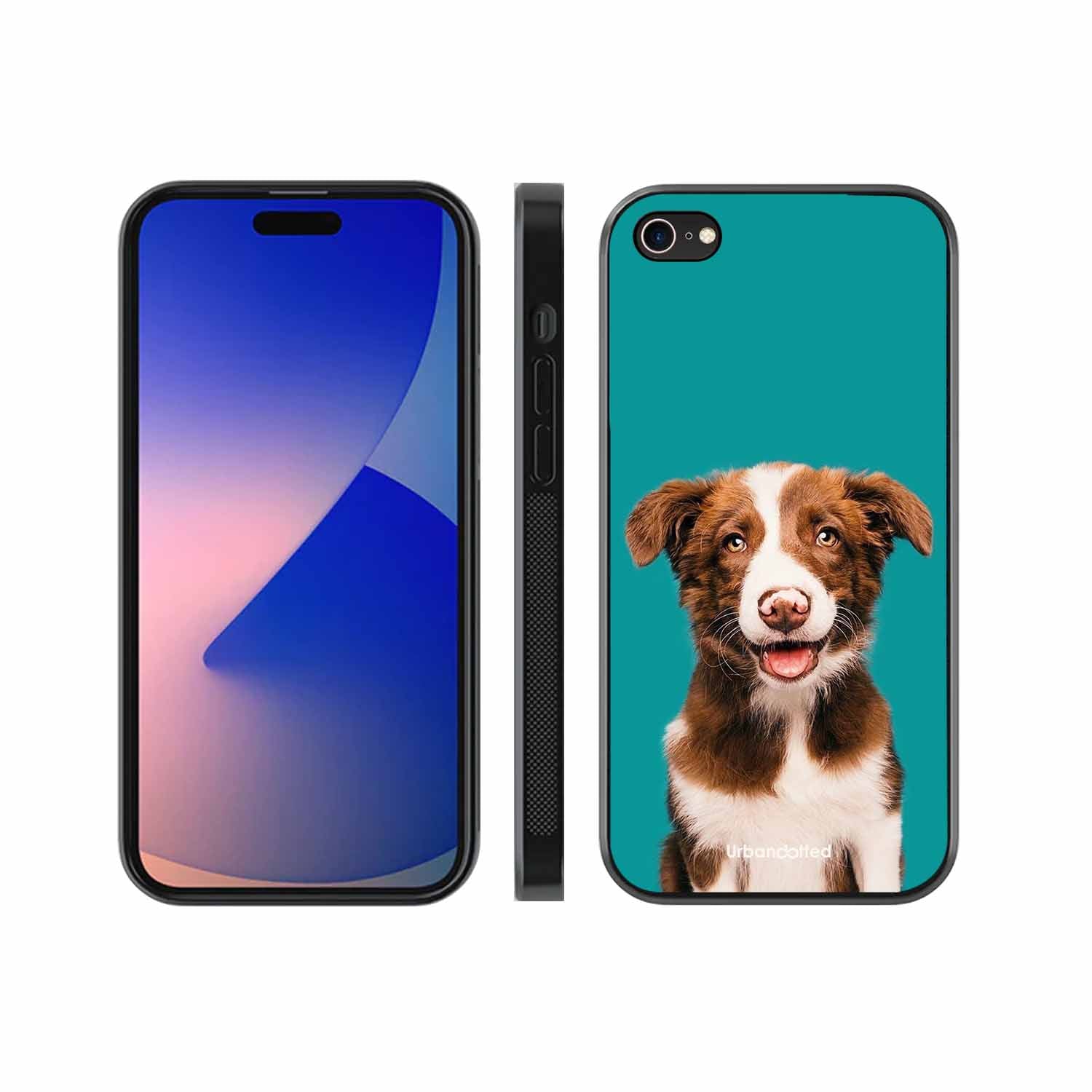 Smiling Dog Portrait Glass Case For iPhone 7