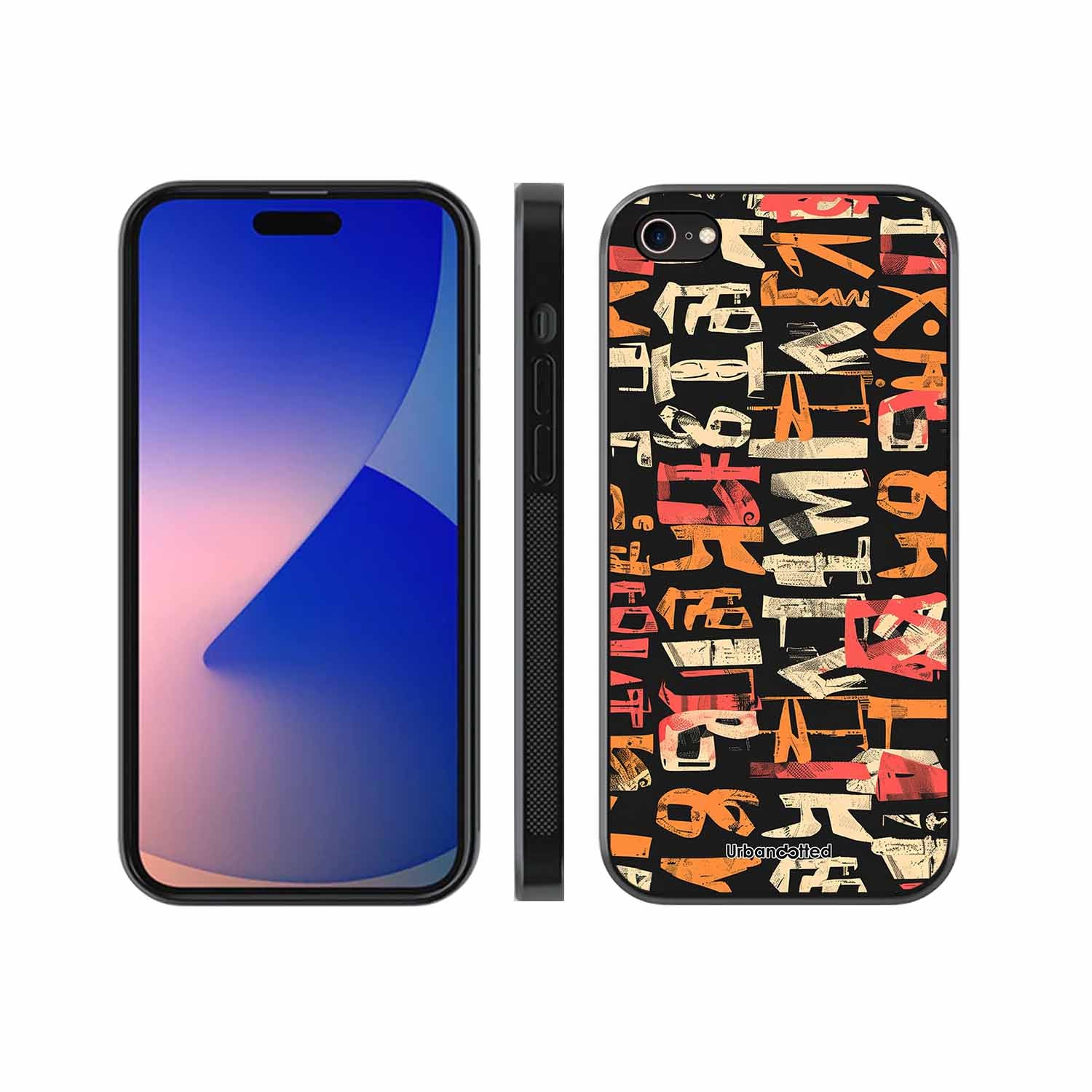 Mixed Typography Design Glass Case For iPhone 7