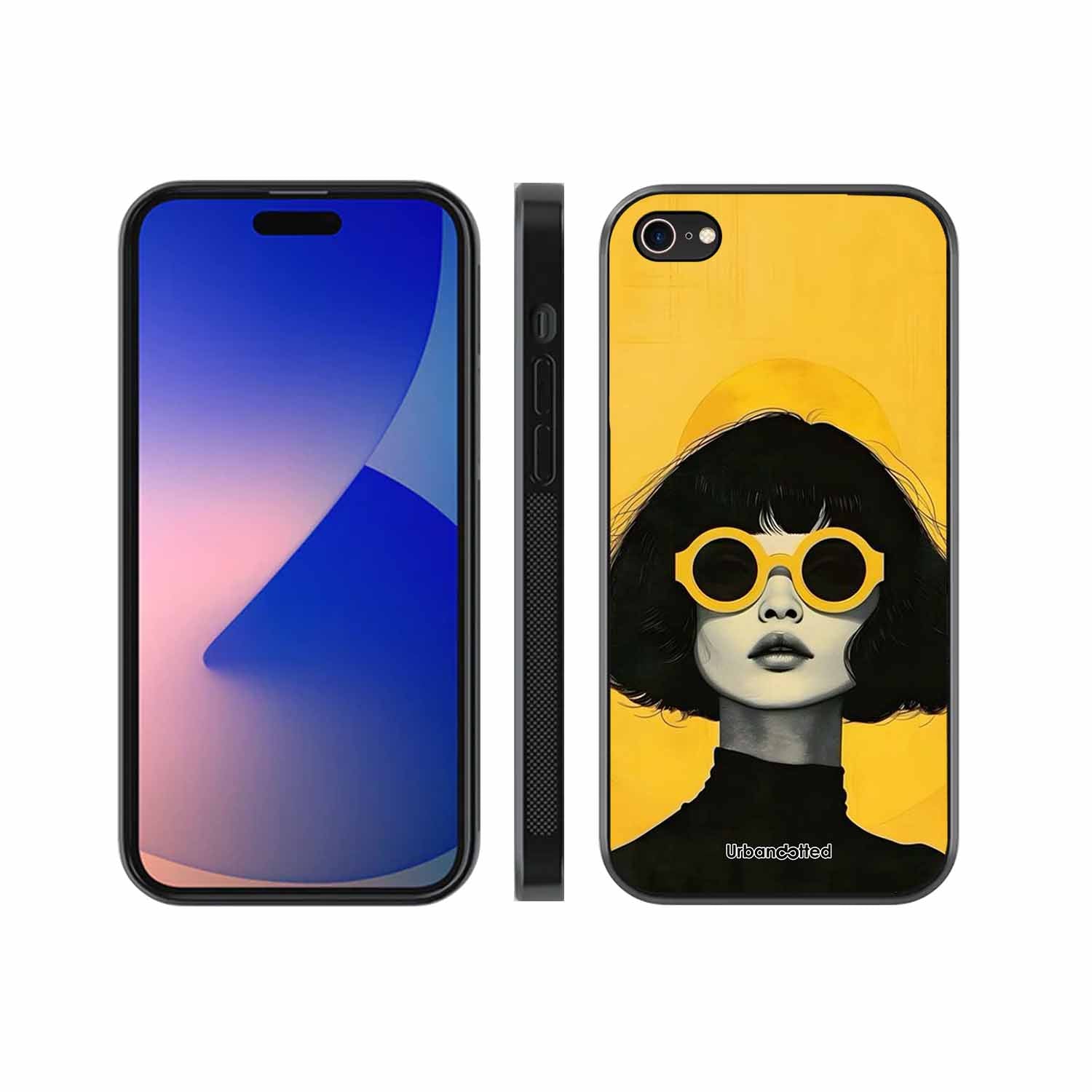 Retro Sunglasses Portrait Glass Case For iPhone 7