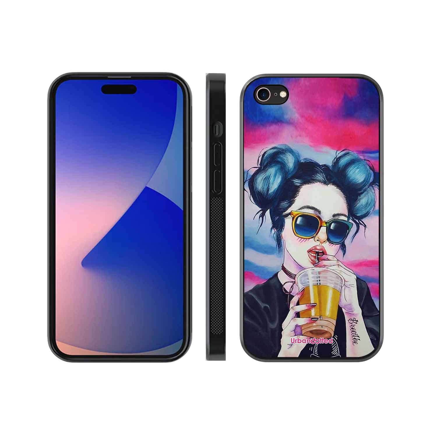 "Breathe" Tattoo Girl Glass Case For iPhone 7