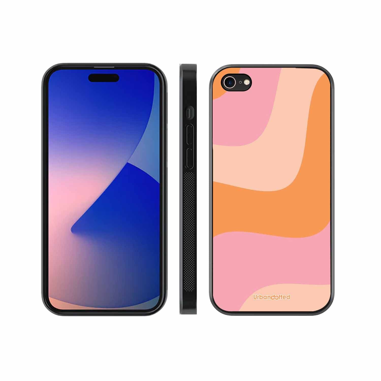 Soft Swirling Stripes Glass Case For iPhone 7