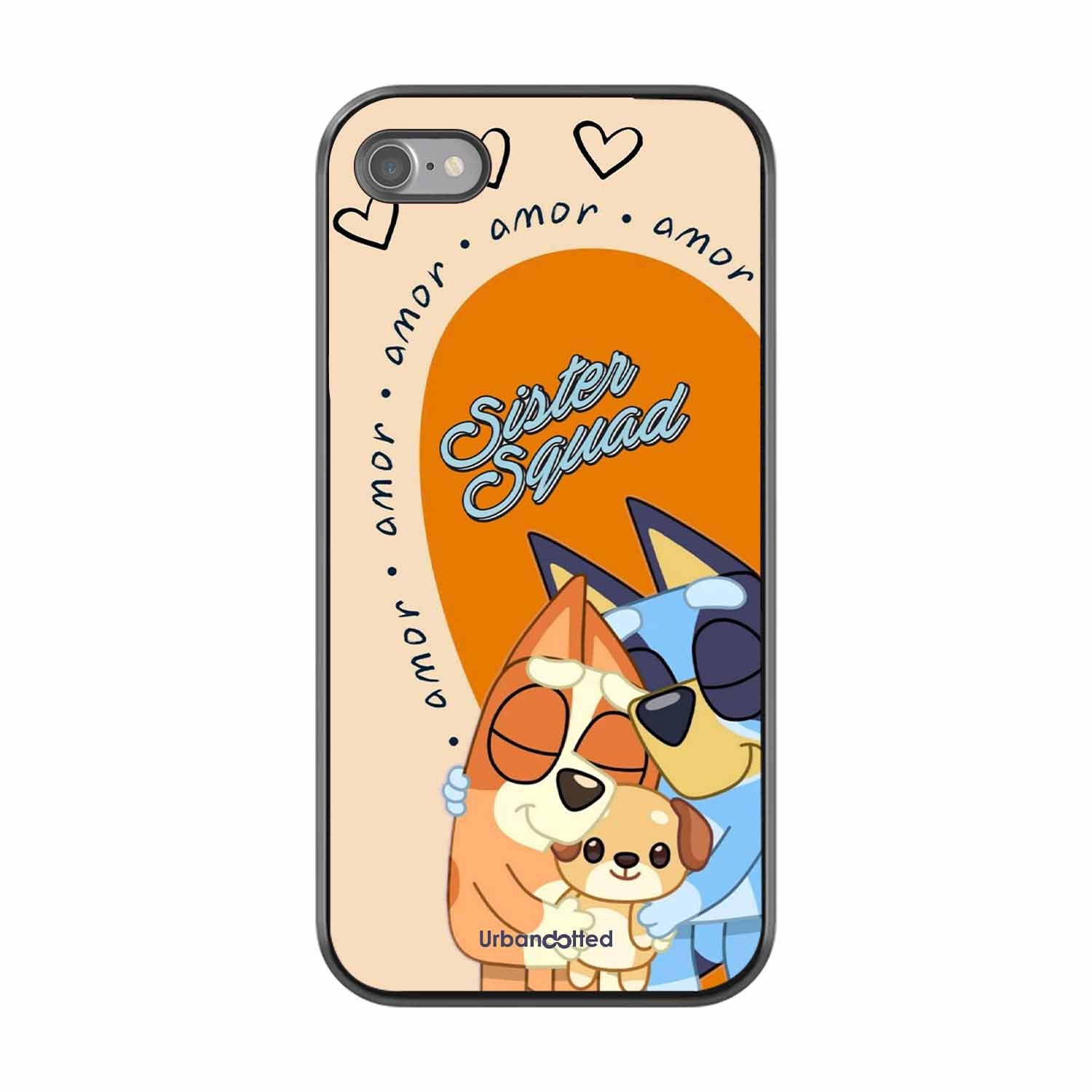 Aussie Cartoon Sisters Glass Case For iPhone SE 2020