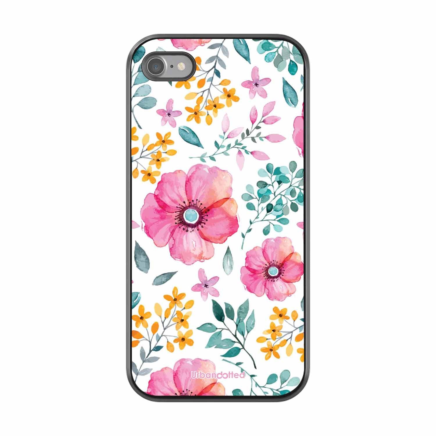 True Blue Wildflower Glass Case For iPhone SE 2022