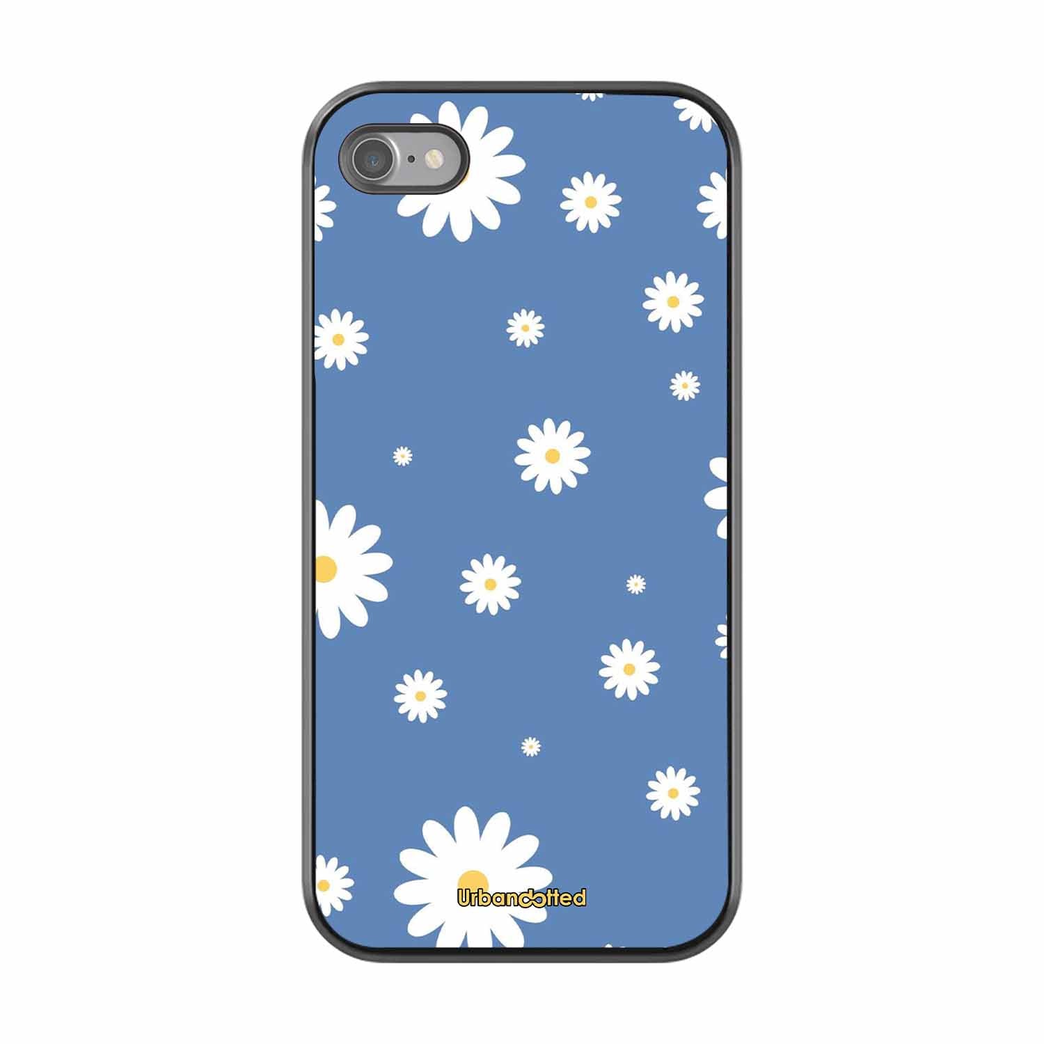 Blue Daisy Meadow Glass Case For iPhone SE 2022
