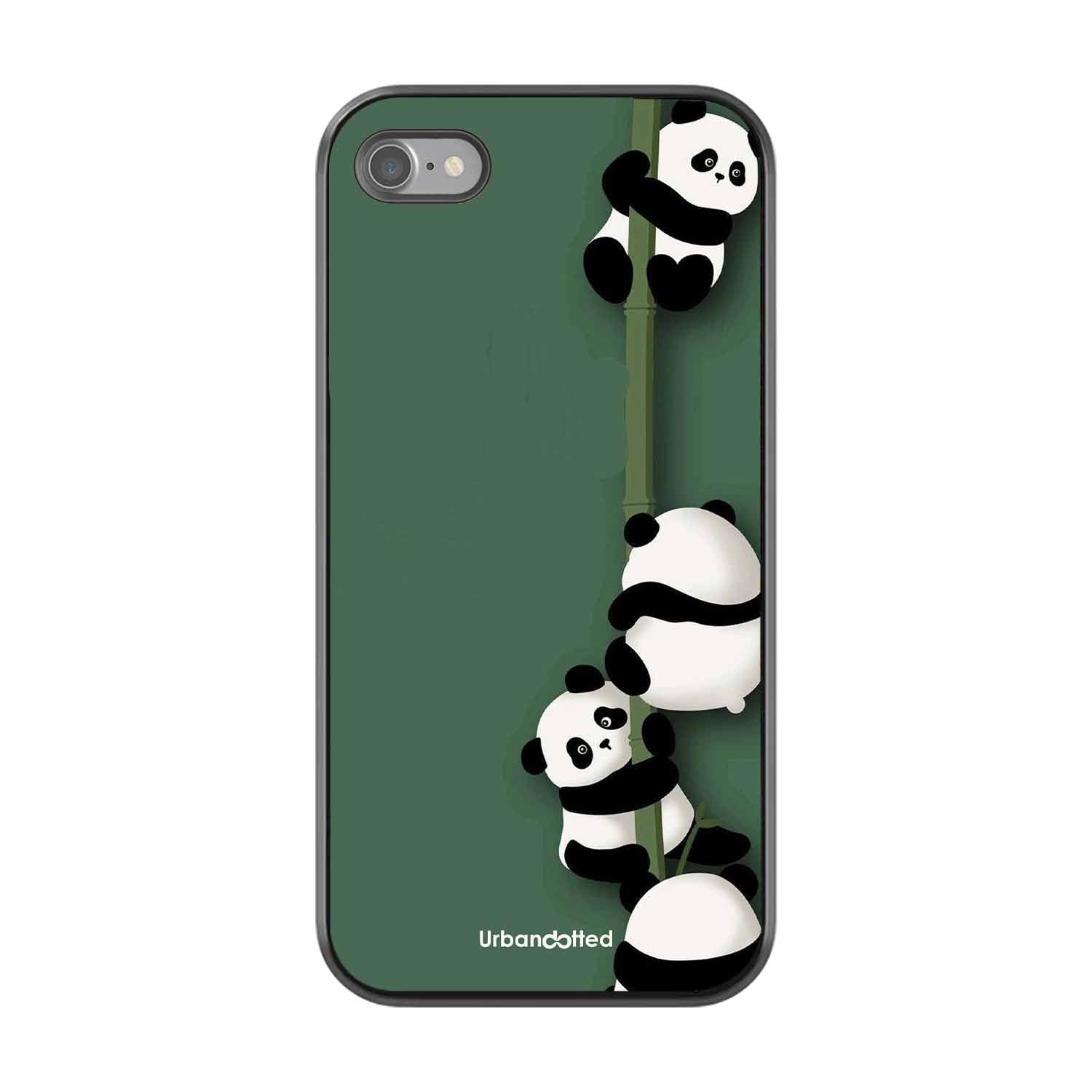 Climbing Pandas Glass Case For iPhone SE 2022
