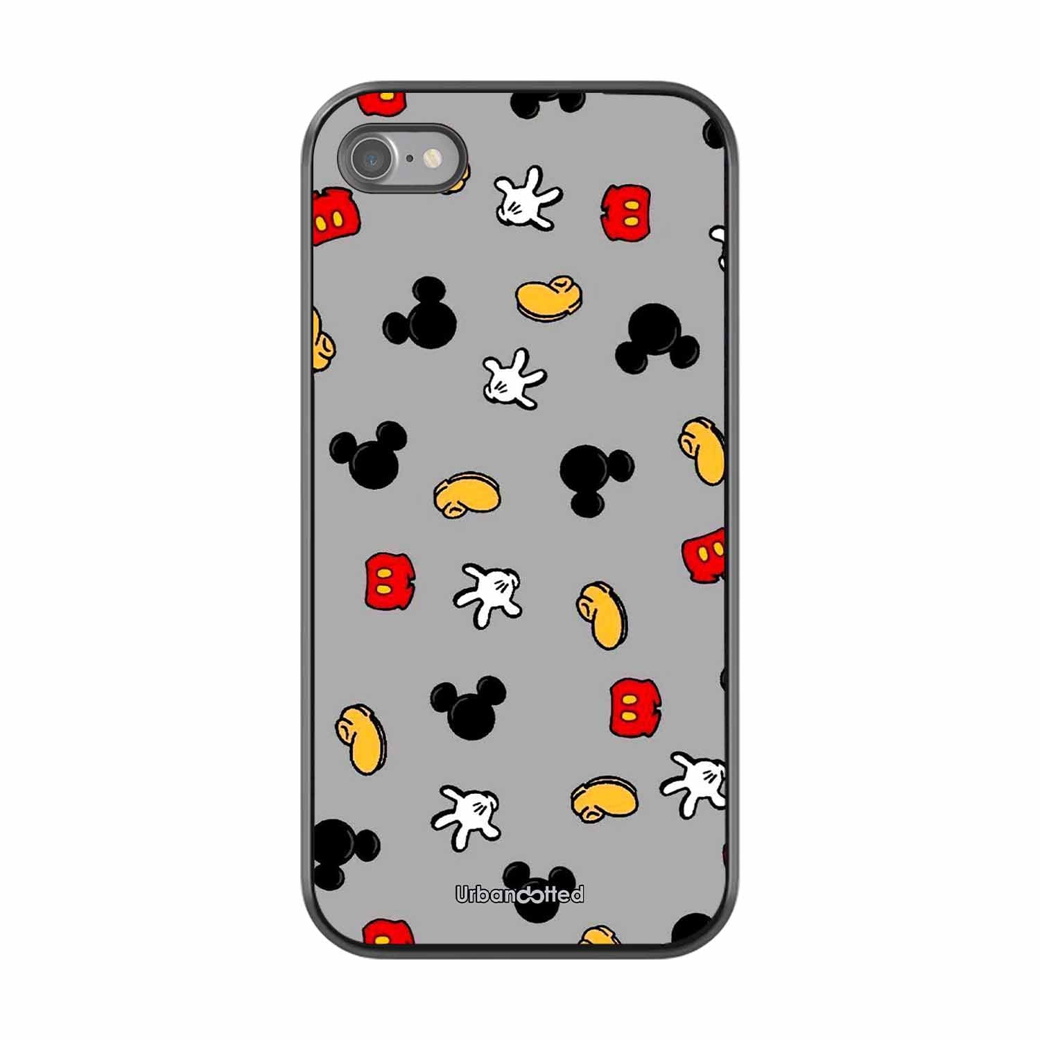 Whimsical Mouse Pattern Glass Case For iPhone SE 2022