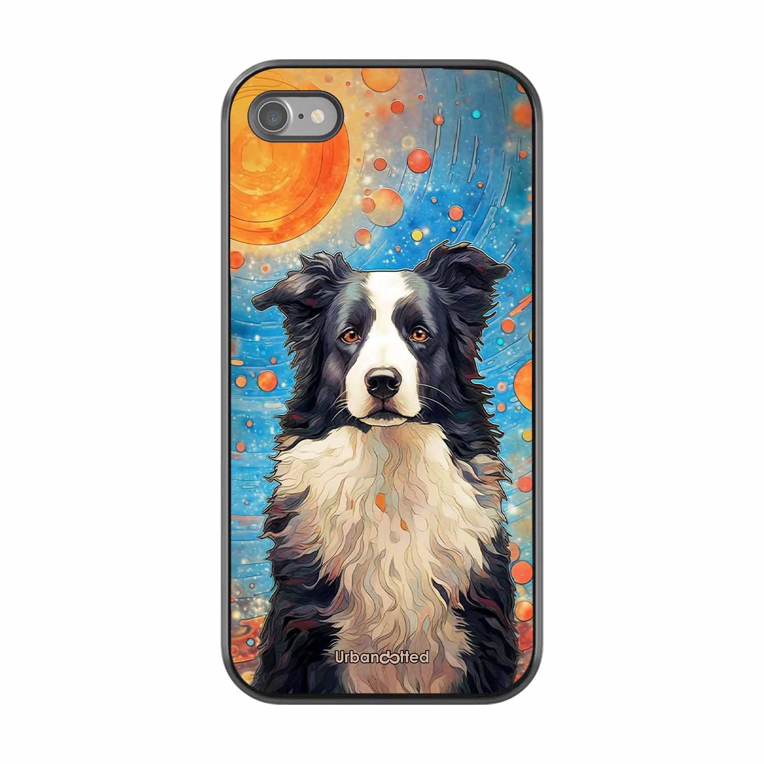 Artistic Dog Illustration Glass Case For iPhone SE 2022