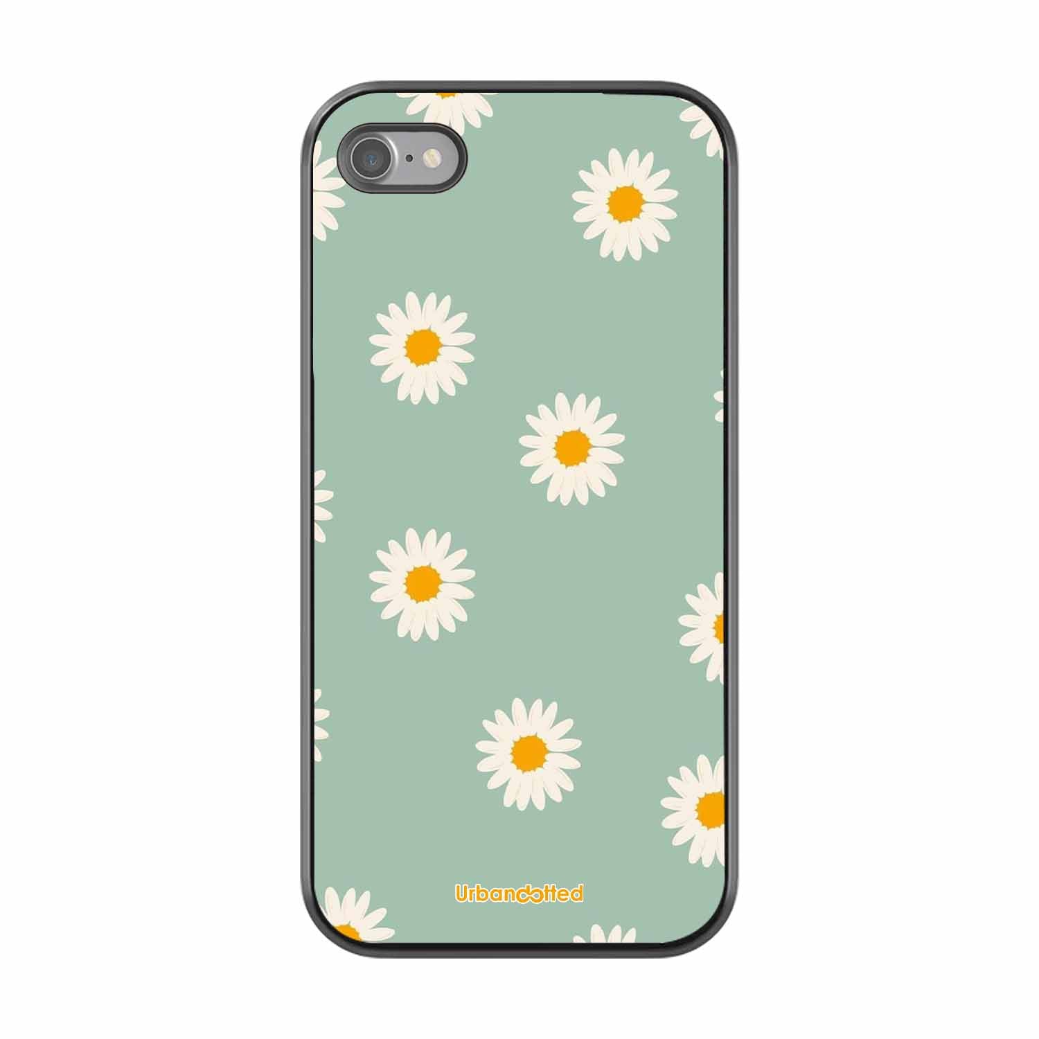 Scattered White Daisies Glass Case For iPhone SE 2020