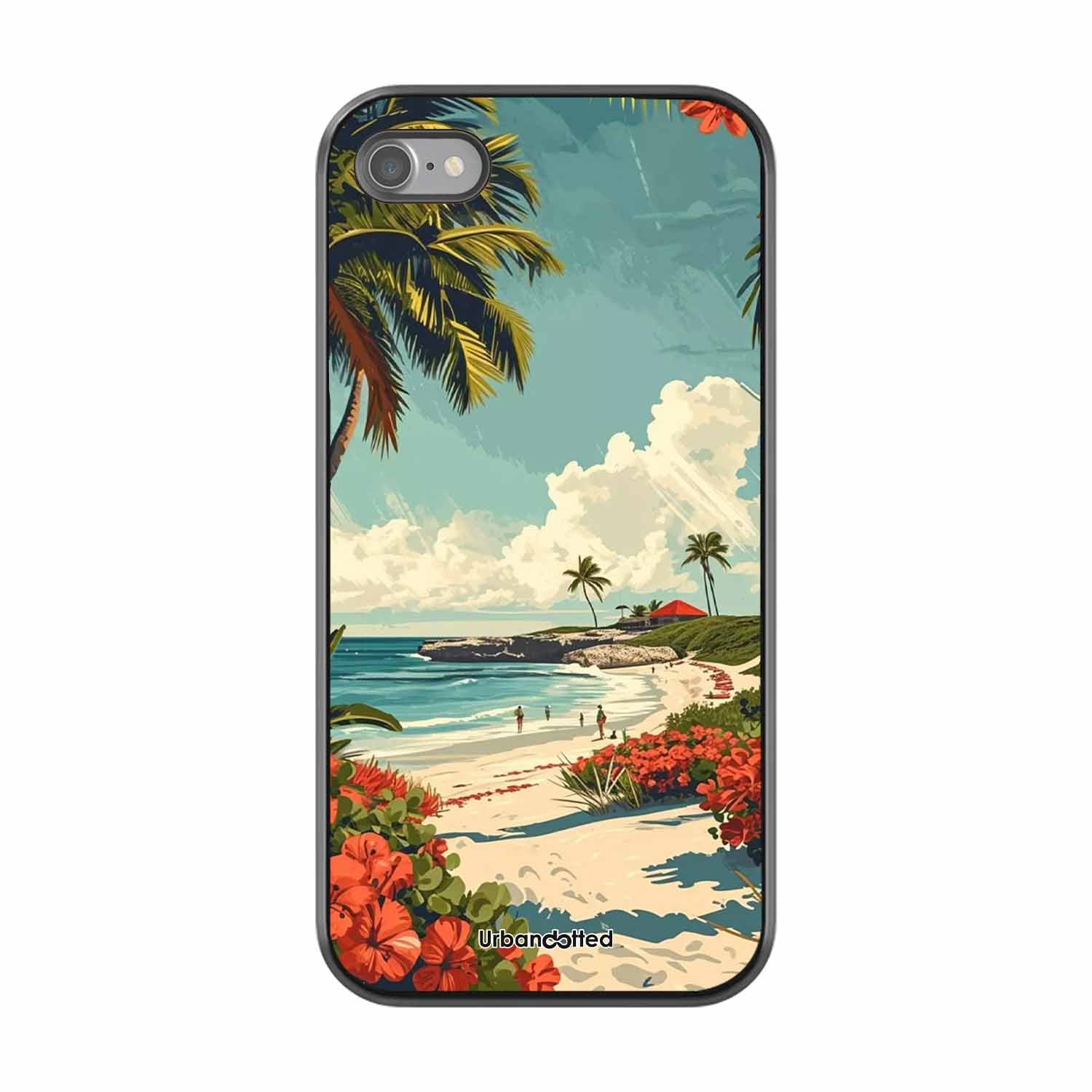 Tropical Beach Paradise Glass Case For iPhone SE 2022