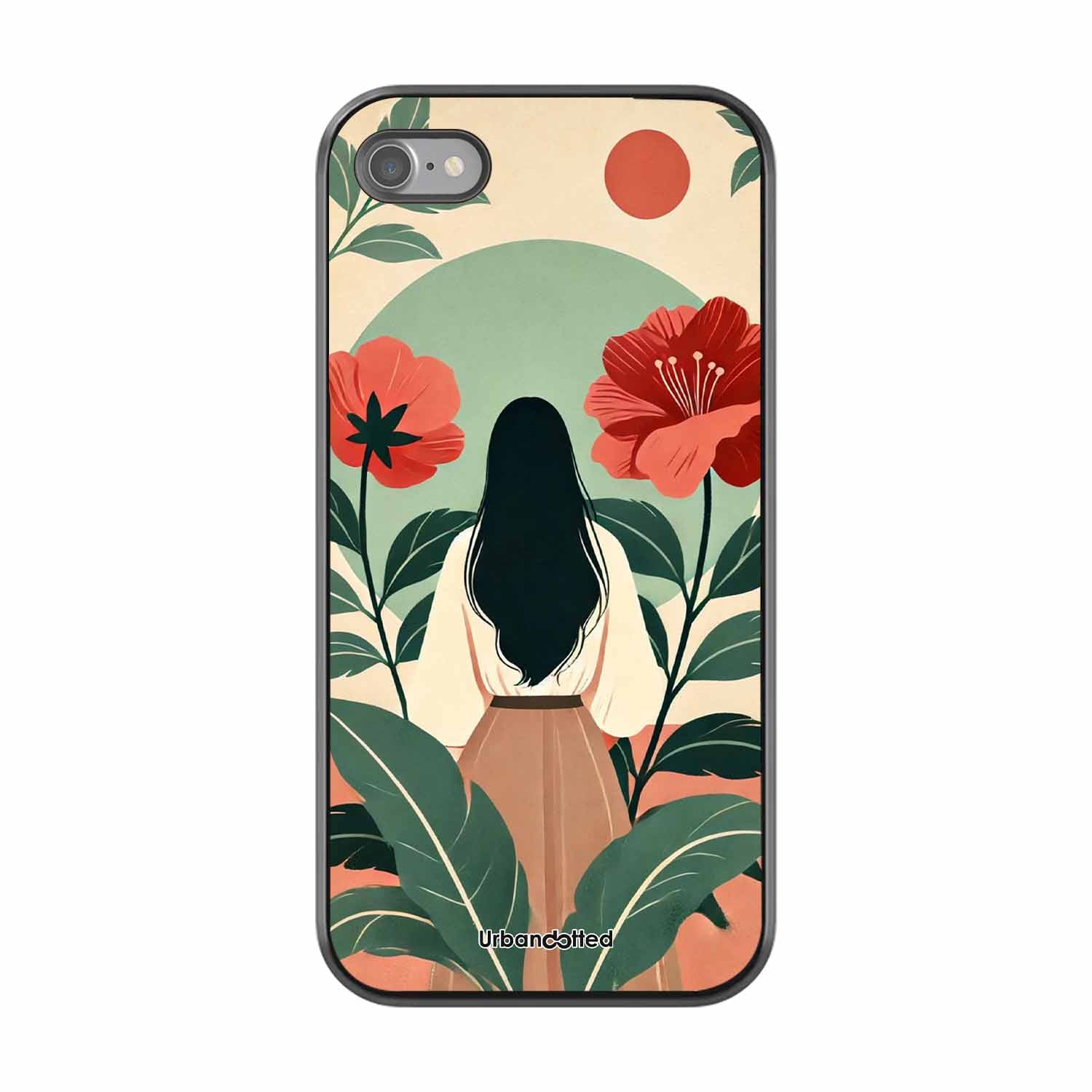 Woman in Floral Garden Glass Case For iPhone SE 2020