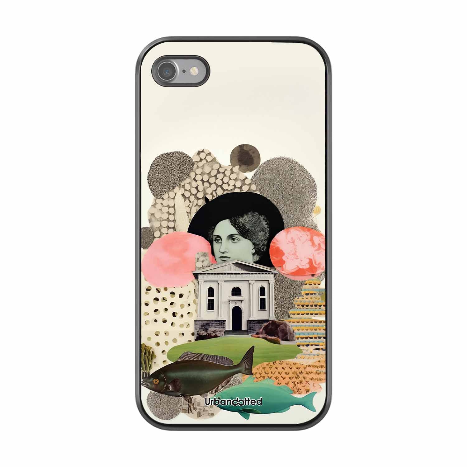 Whimsical Mixed Media Art Glass Case For iPhone SE 2022