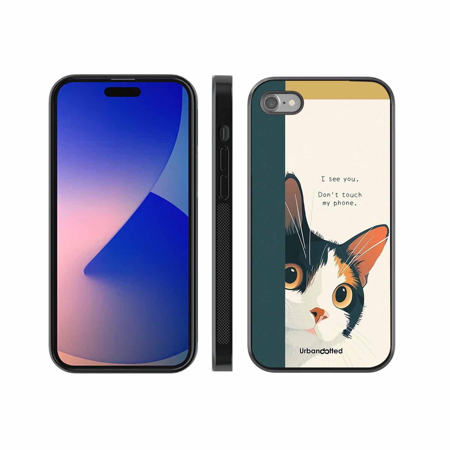 No Touch My Phone Cat Glass Case For iPhone SE 2022