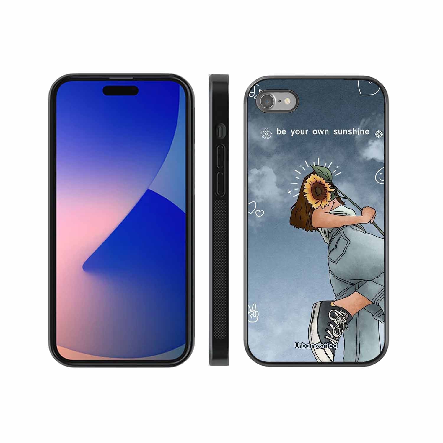 Girl with Sunflower Crown Glass Case For iPhone SE 2022