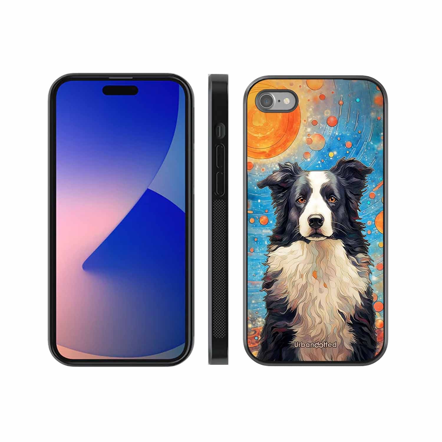 Artistic Dog Illustration Glass Case For iPhone SE 2022