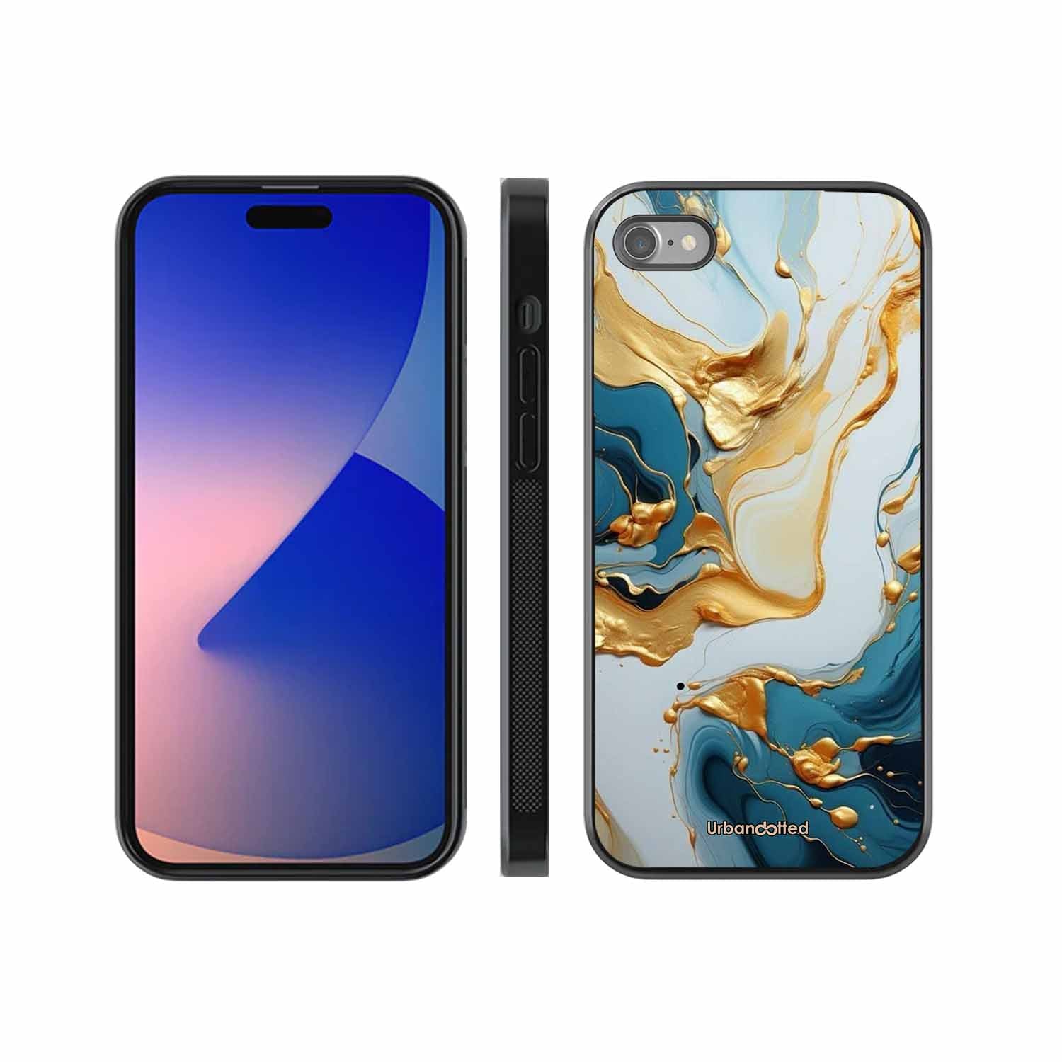 Luxurious Marble Effect Glass Case For iPhone SE 2022