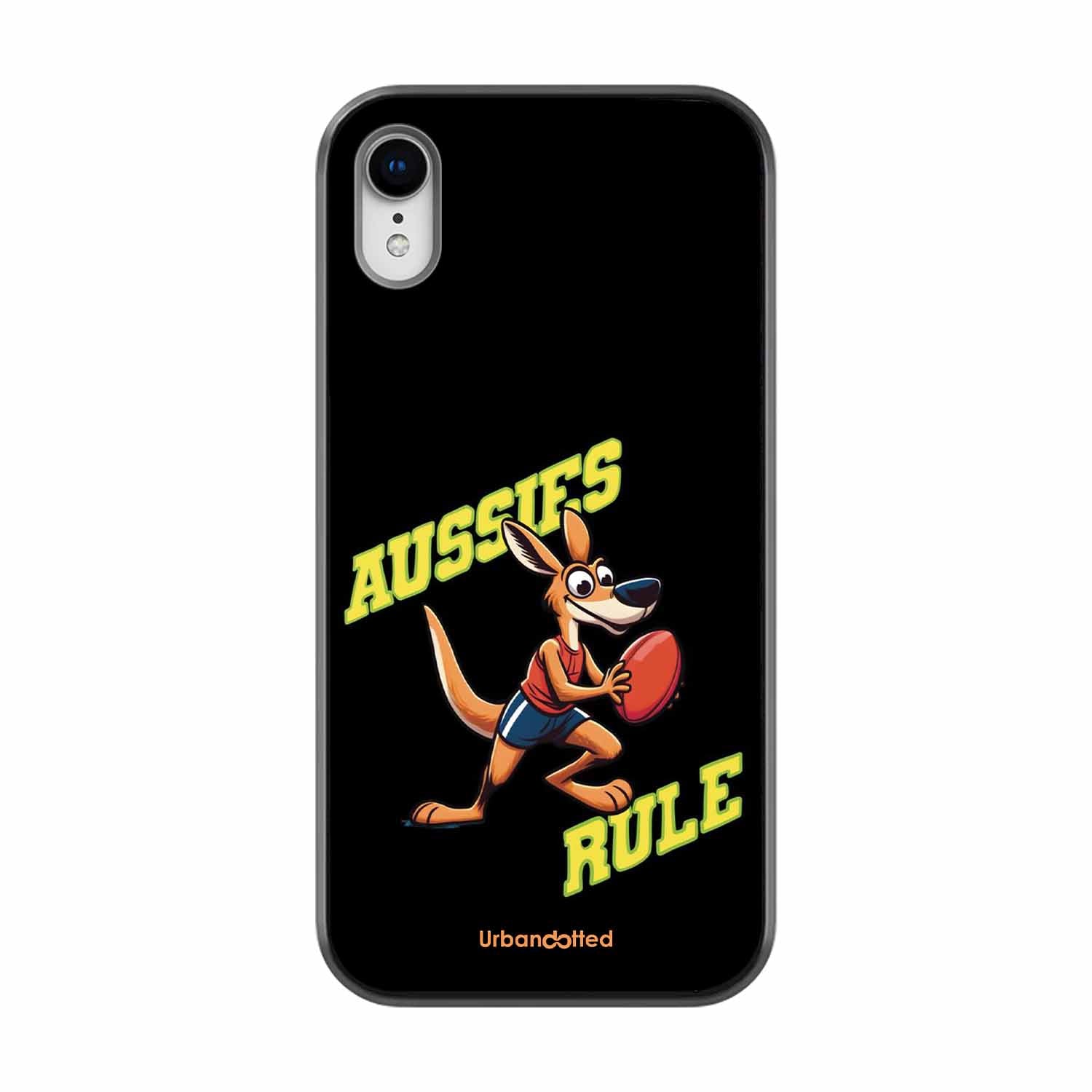 Aussies Rule Football Glass Case For iPhone XR