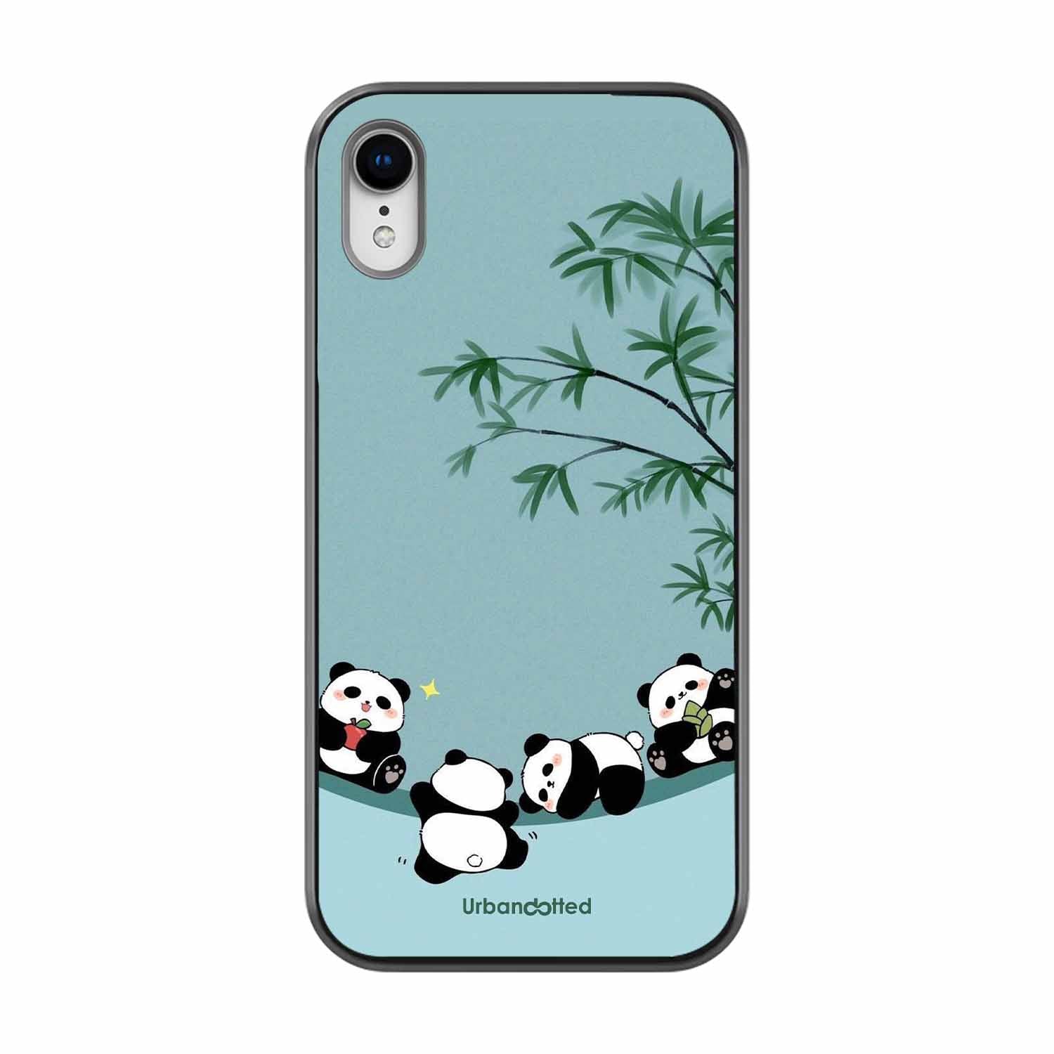 Cute Resting Pandas Glass Case For iPhone XR