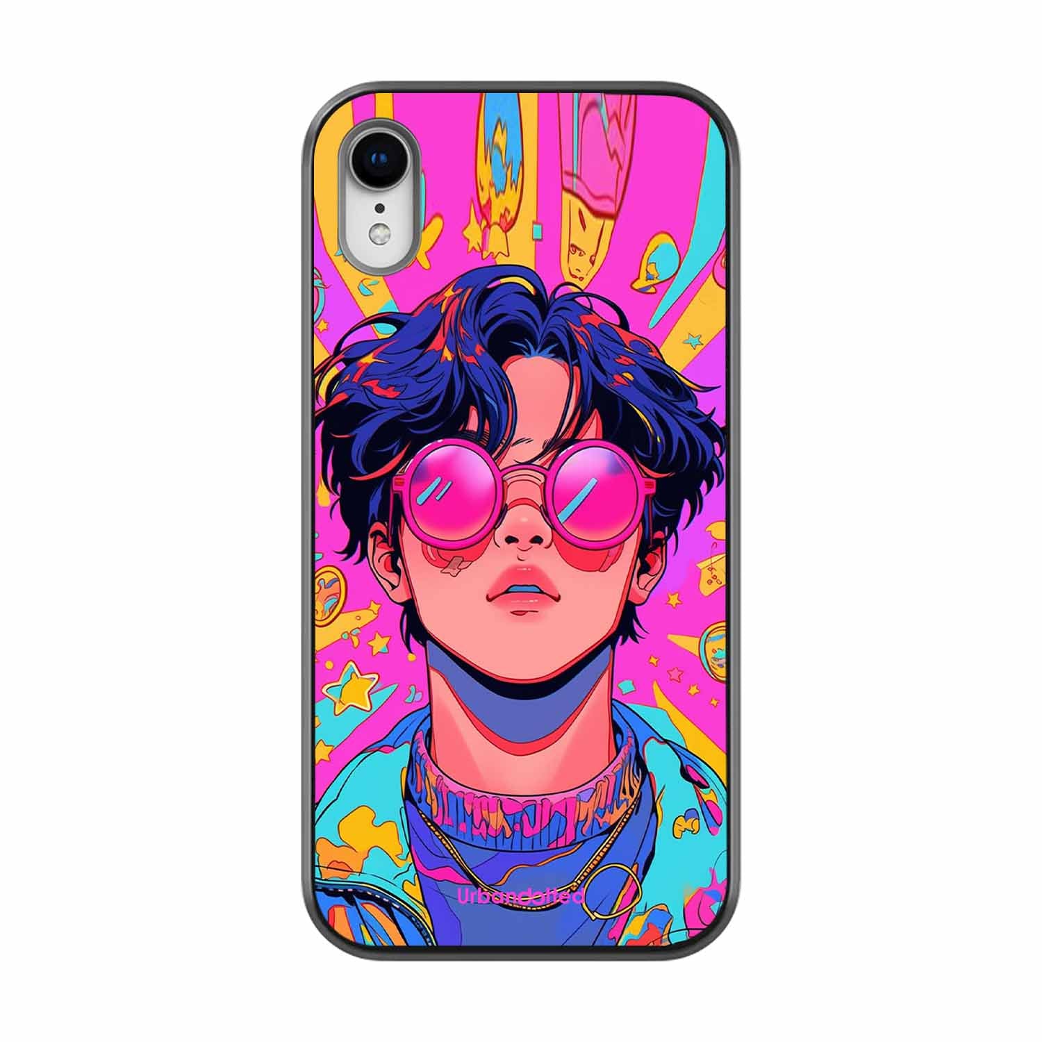 Neon Vibes Portrait Glass Case For iPhone XR