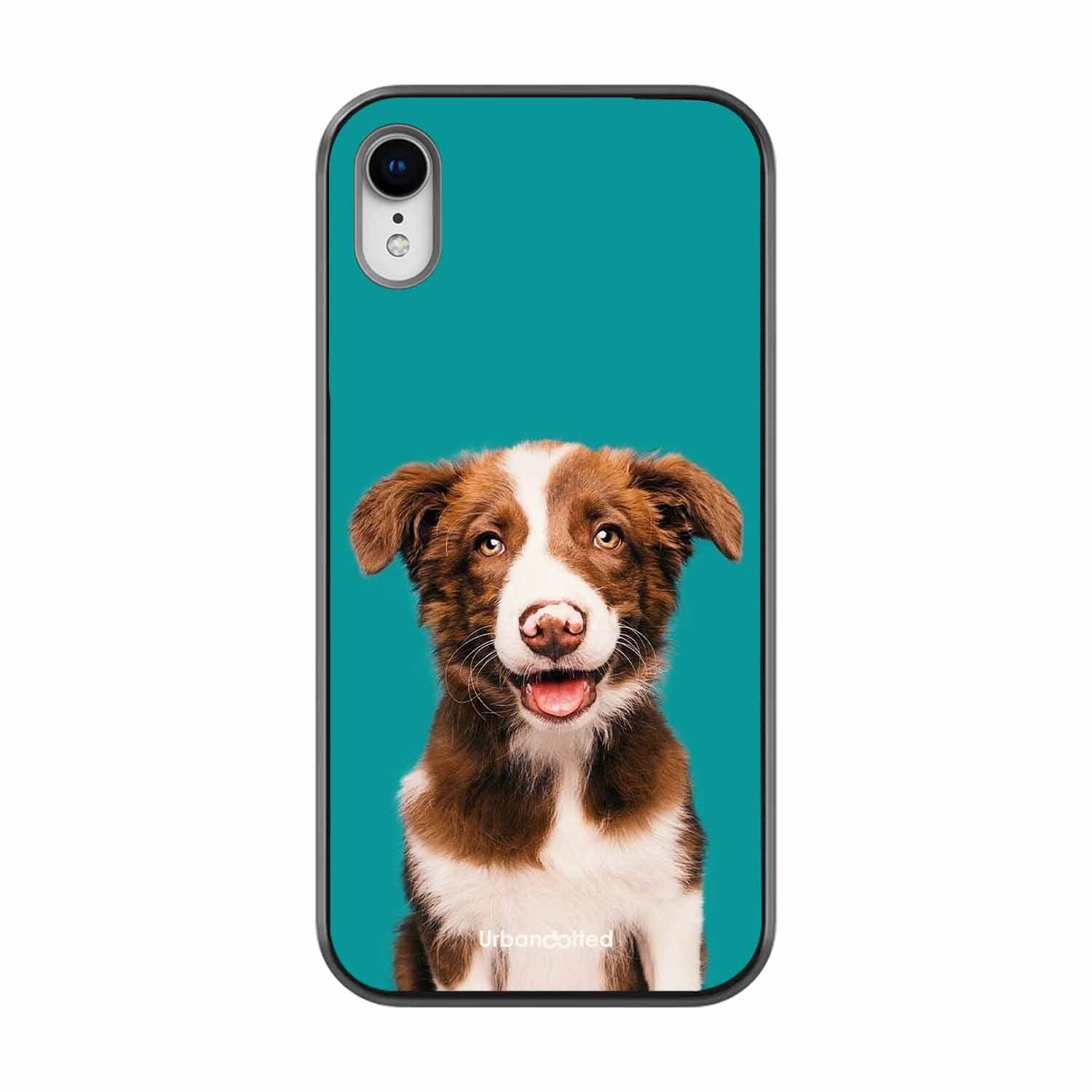Smiling Dog Portrait Glass Case For iPhone XR