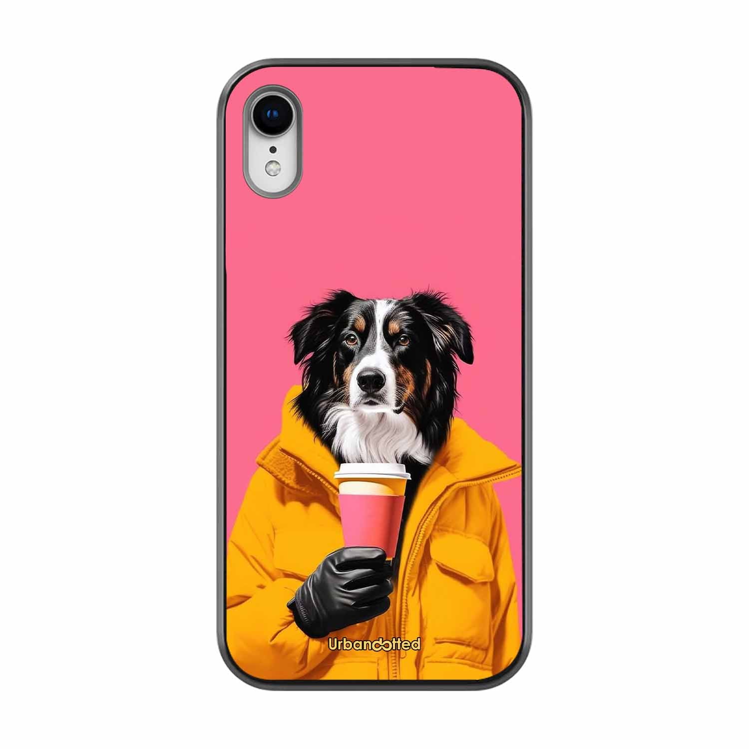 Trendy Dog with Drink Glass Case For iPhone XR