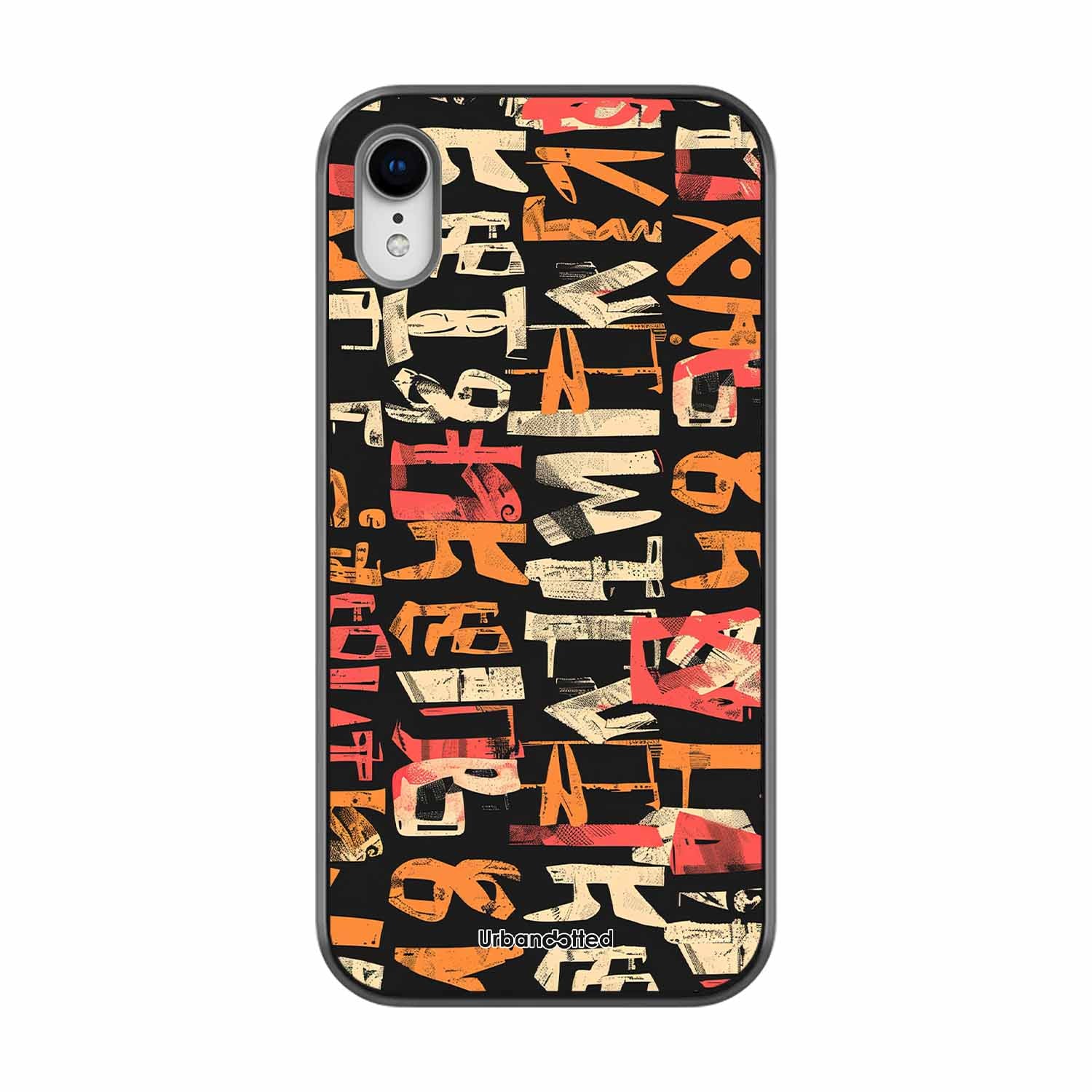 Mixed Typography Design Glass Case For iPhone XR