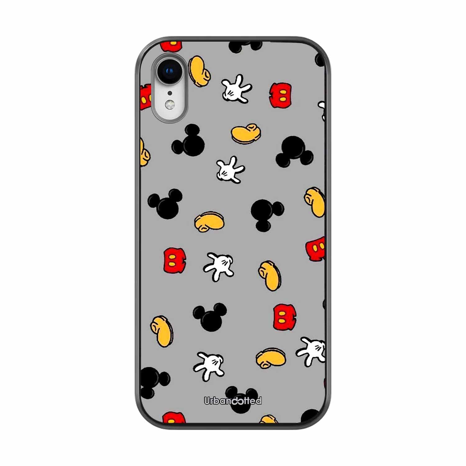 Whimsical Mouse Pattern Glass Case For iPhone XR