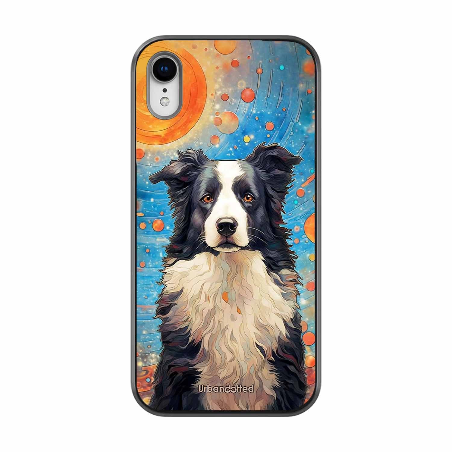 Artistic Dog Illustration Glass Case For iPhone XR