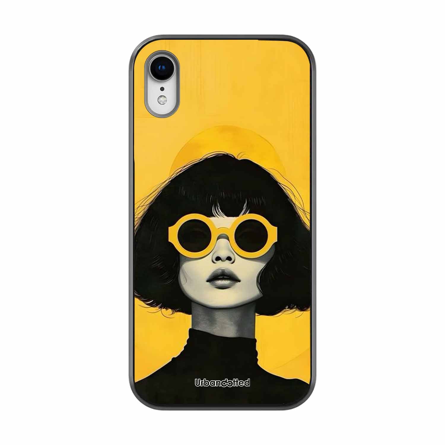 Retro Sunglasses Portrait Glass Case For iPhone XR