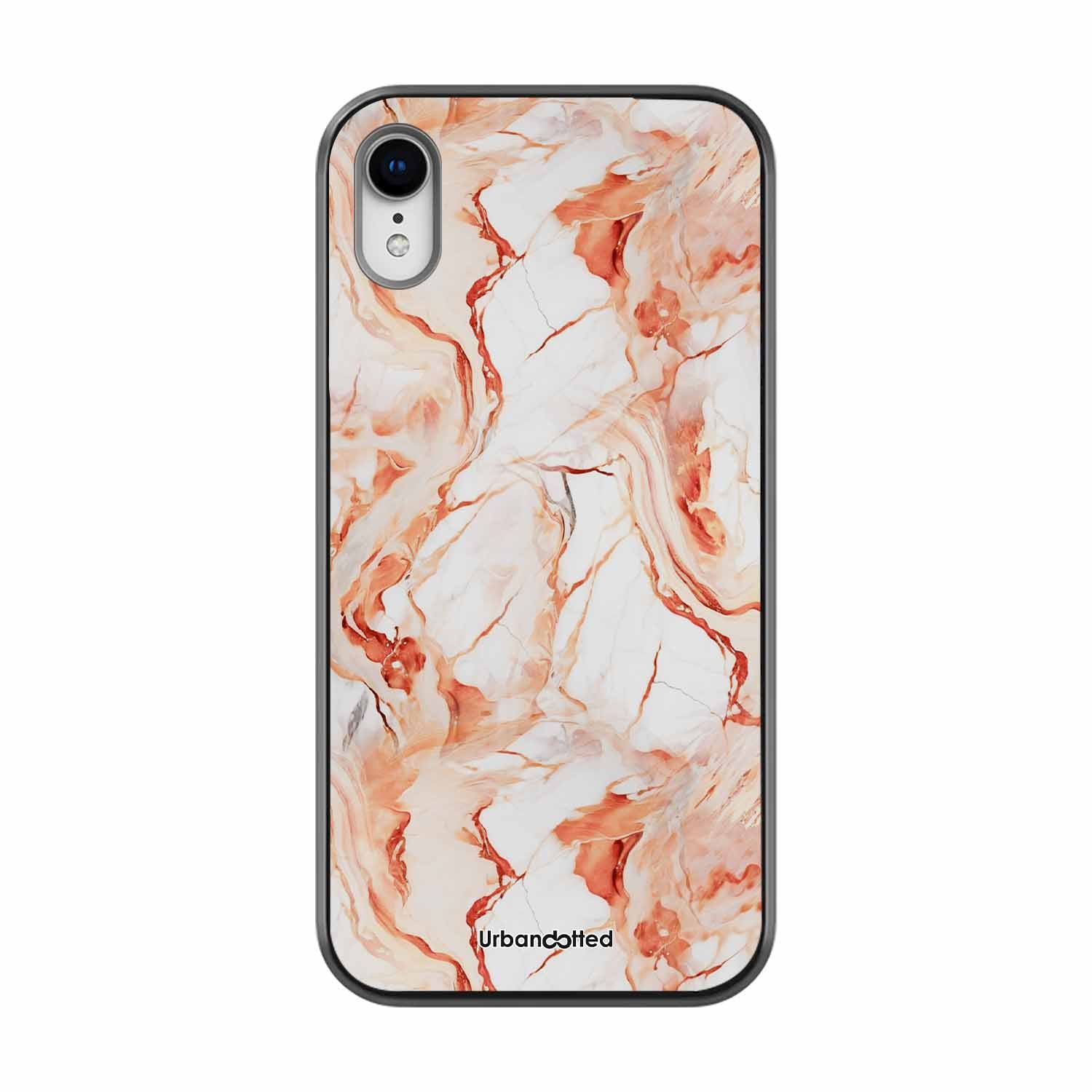 Elegant Rose Gold Veins Glass Case For iPhone XR