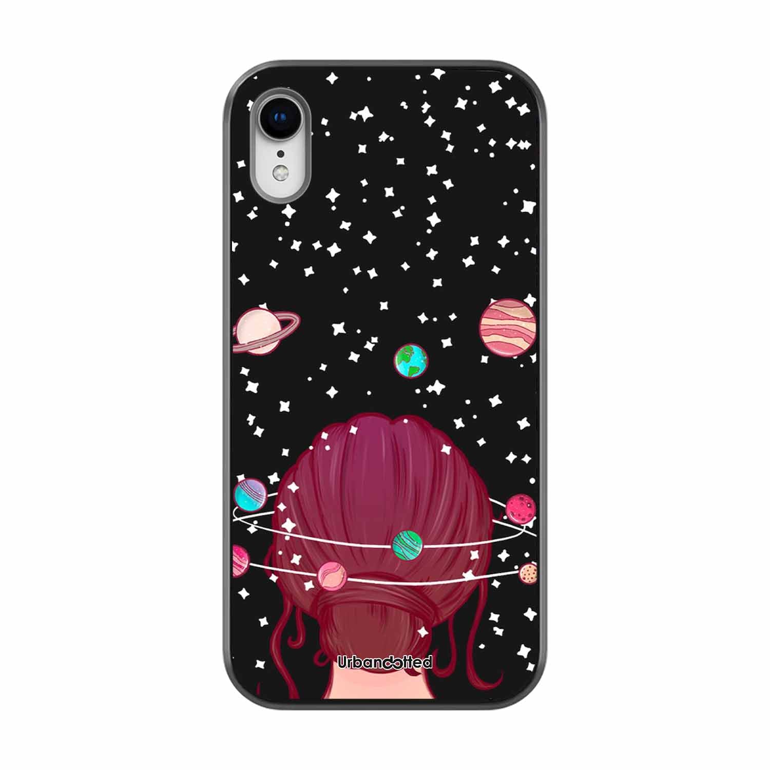 Galactic Hair Space Girl Glass Case For iPhone XR