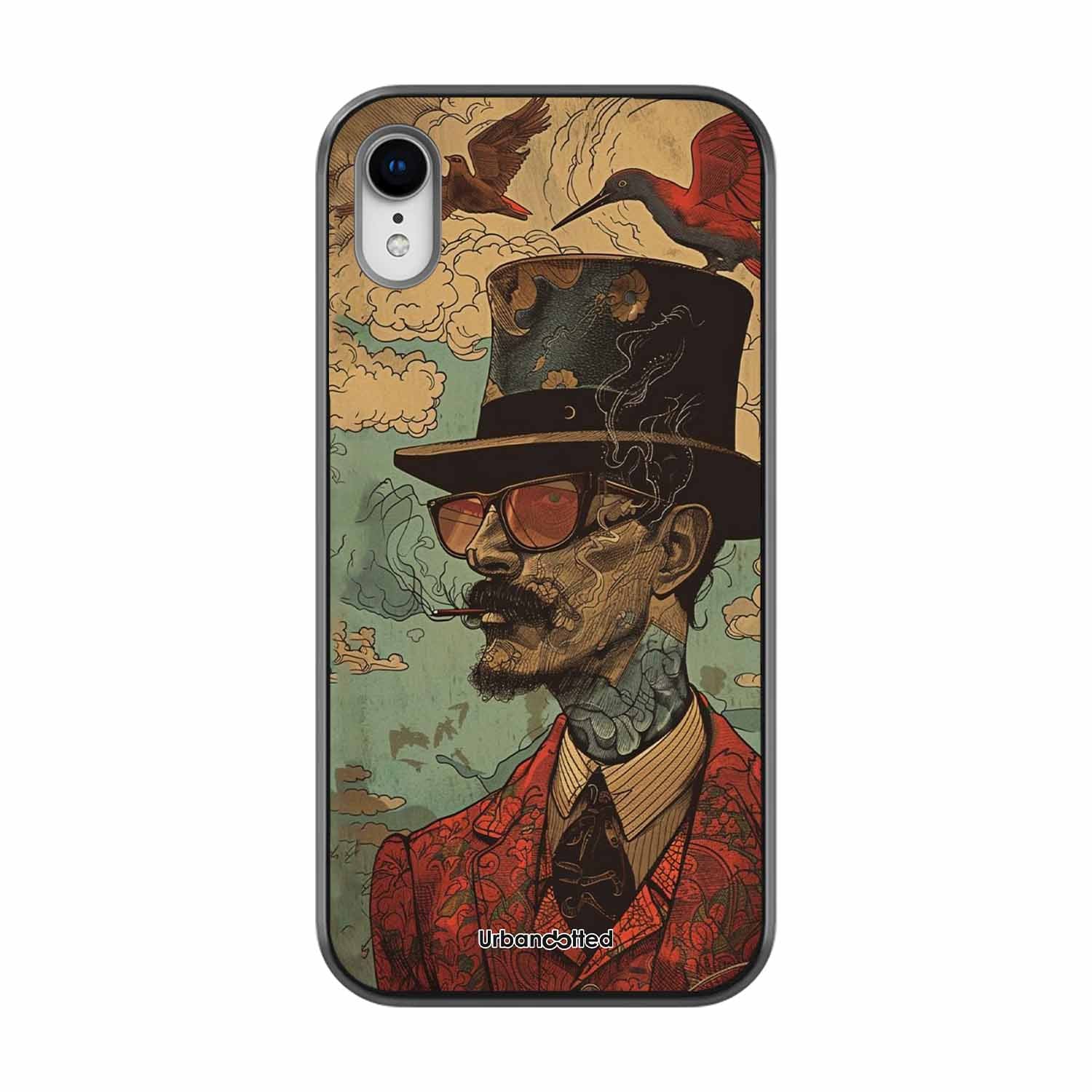 Steampunk Gentleman Smoker Glass Case For iPhone XR