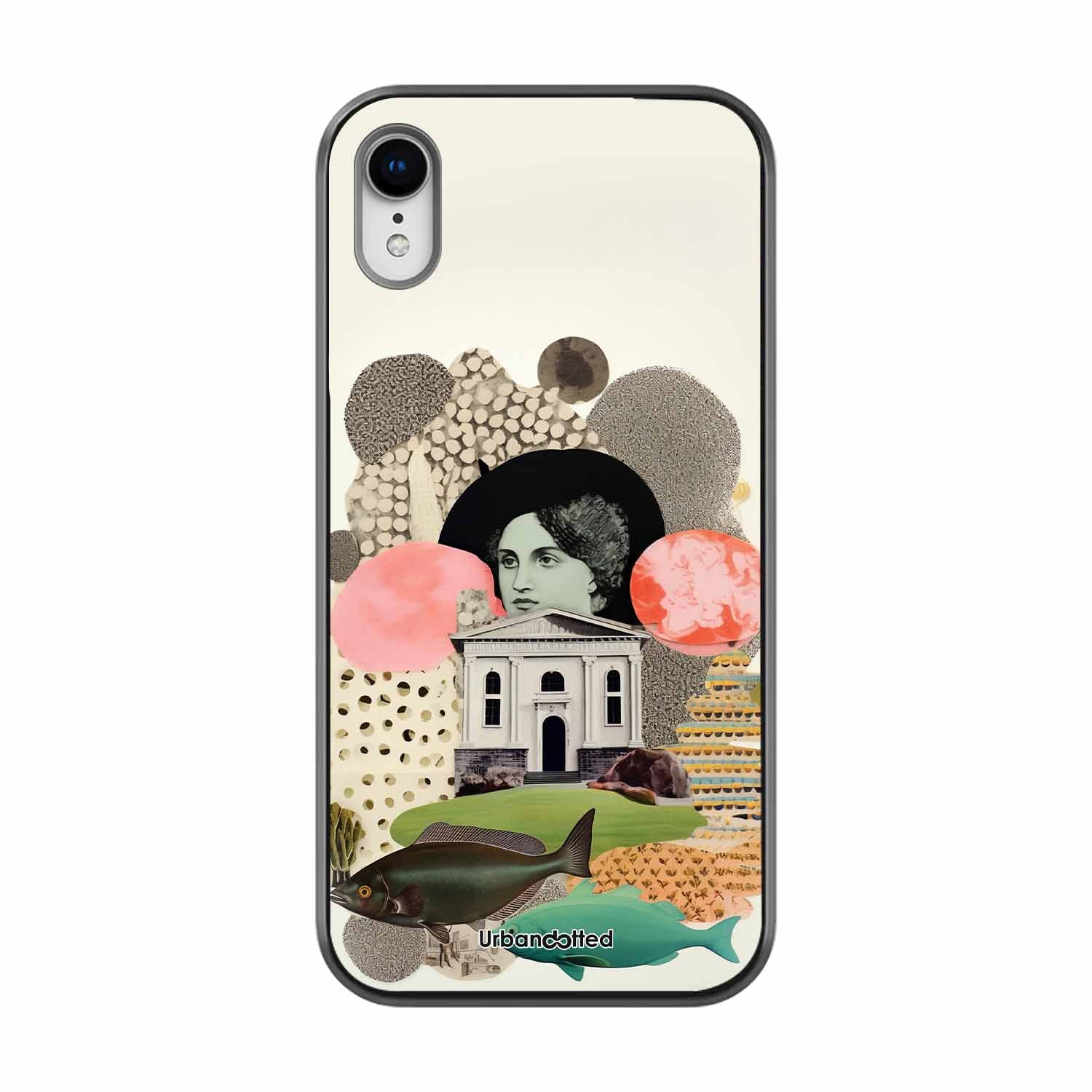 Whimsical Mixed Media Art Glass Case For iPhone XR