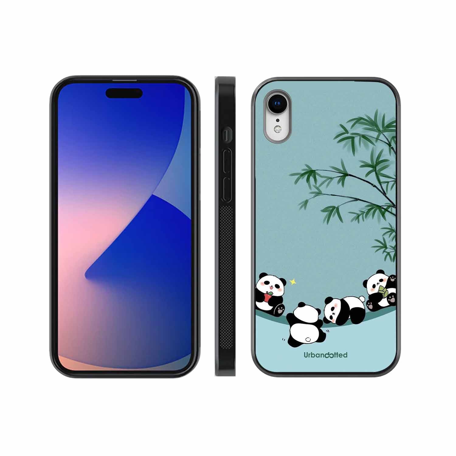 Cute Resting Pandas Glass Case For iPhone XR