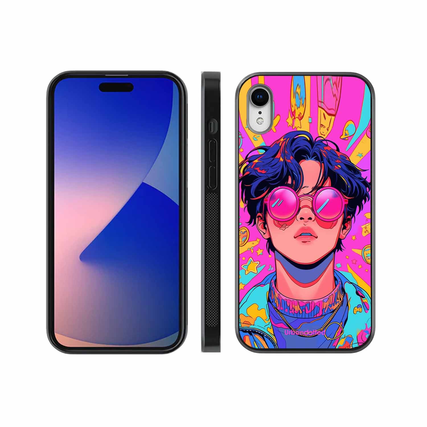 Neon Vibes Portrait Glass Case For iPhone XR